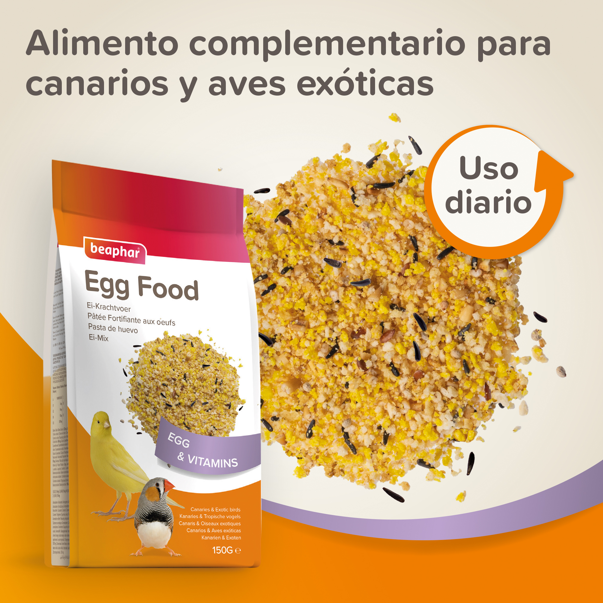 Beaphar Pasta de Huevo para Canarios y Aves Exóticas - 150g