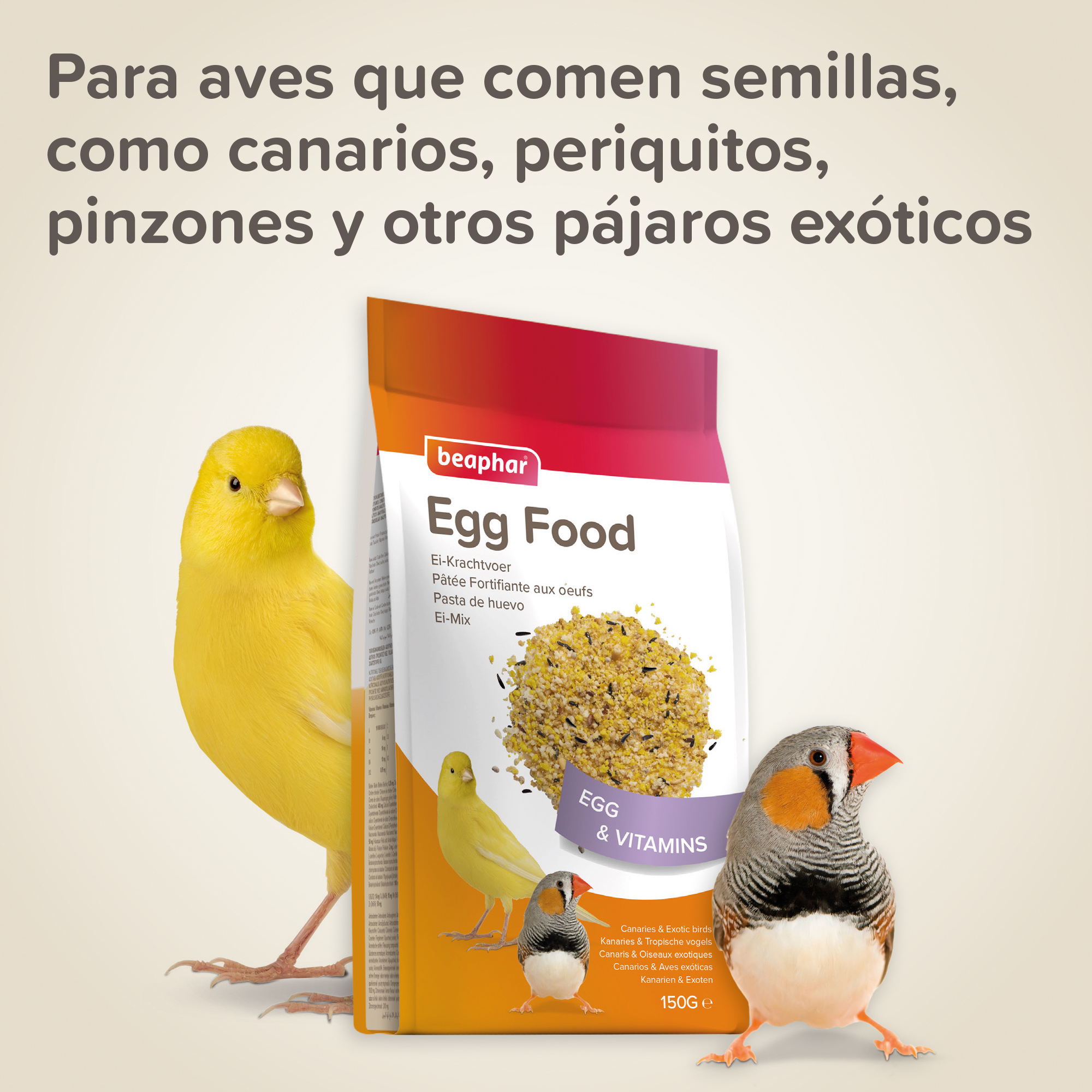 Beaphar Pasta de Huevo para Canarios y Aves Exóticas - 150g