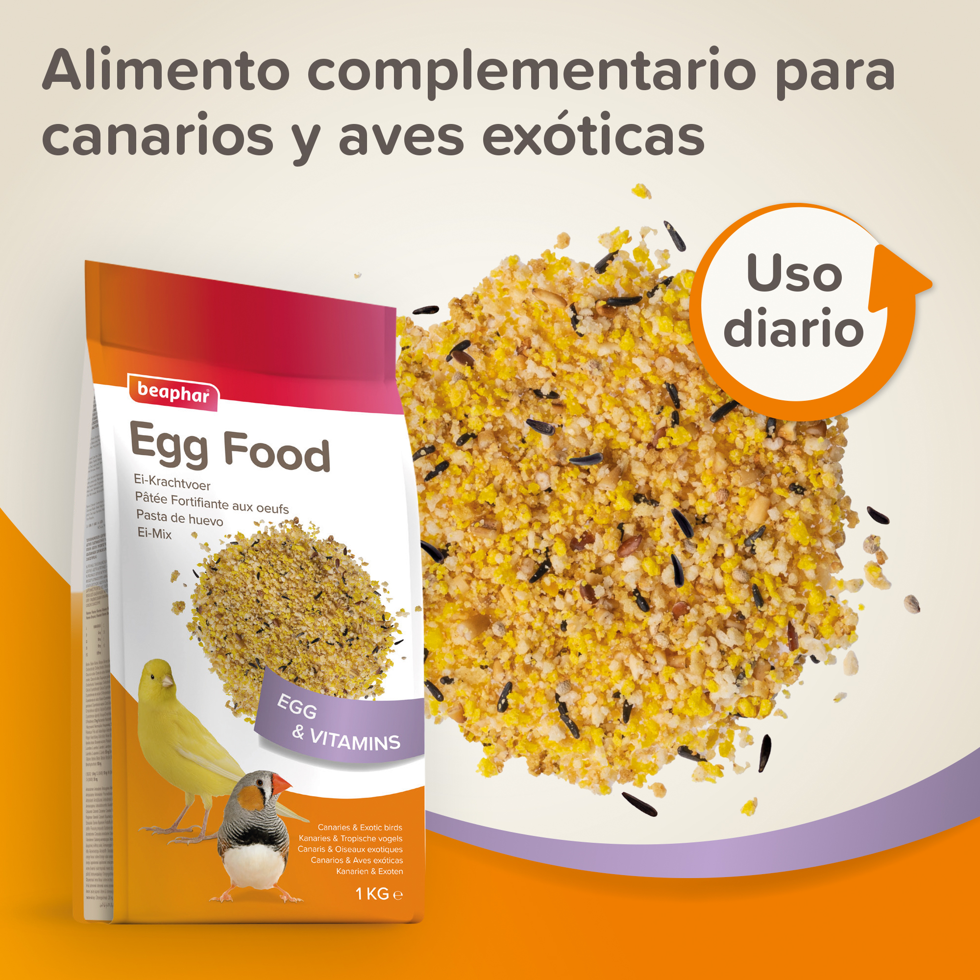 Beaphar Pasta de Huevo para Canarios y Aves Exóticas - 1kg