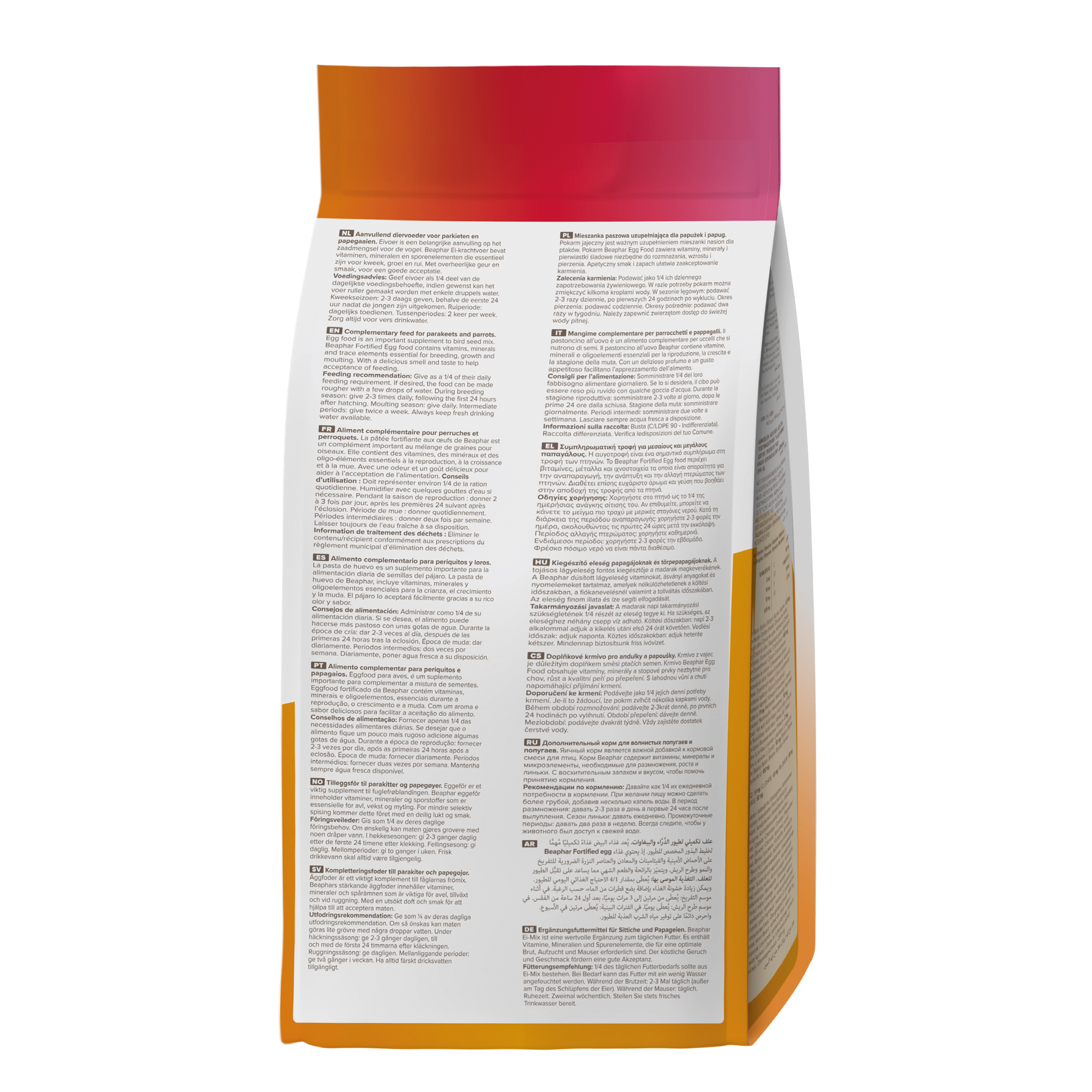 Beaphar Pasta de Huevo Periquitos, Agapornis, Pequeñas Cotorras - 150g