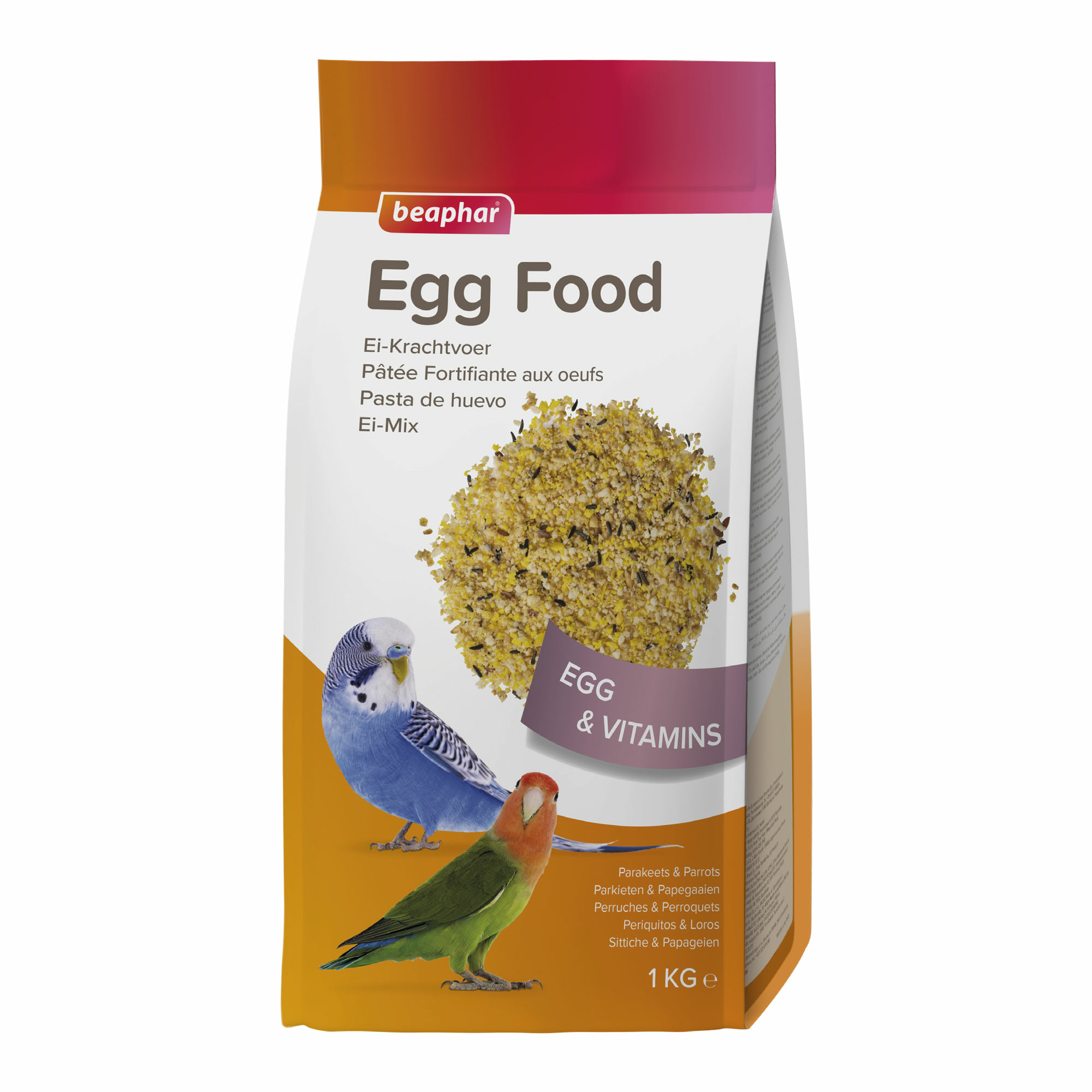 Beaphar Pasta de Huevo Periquitos, Agapornis, Pequeñas Cotorras - 1kg