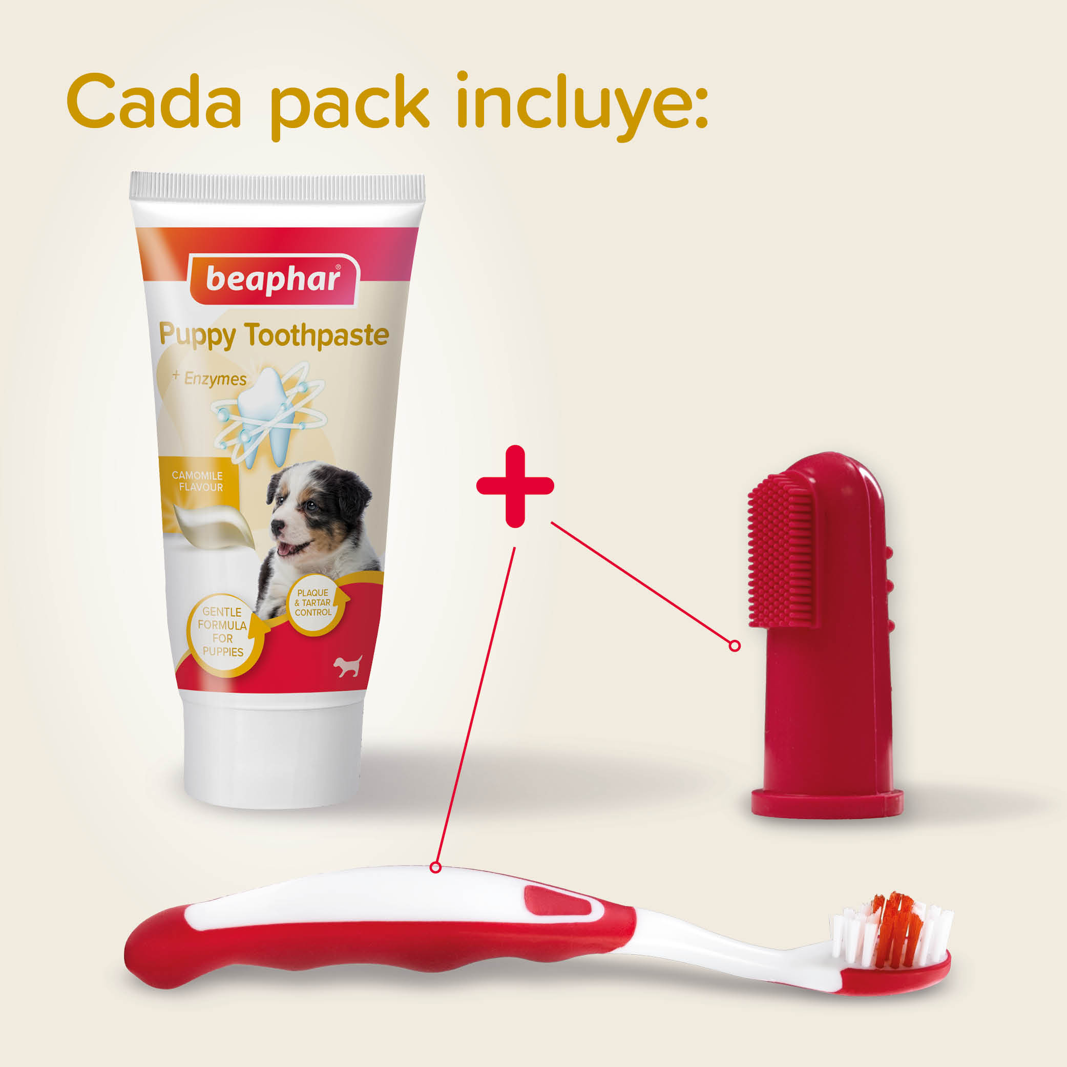 Beaphar Pack Dental Cachorros: Pasta dental + Cepillo dental de dedo + cepillo dental cachorros