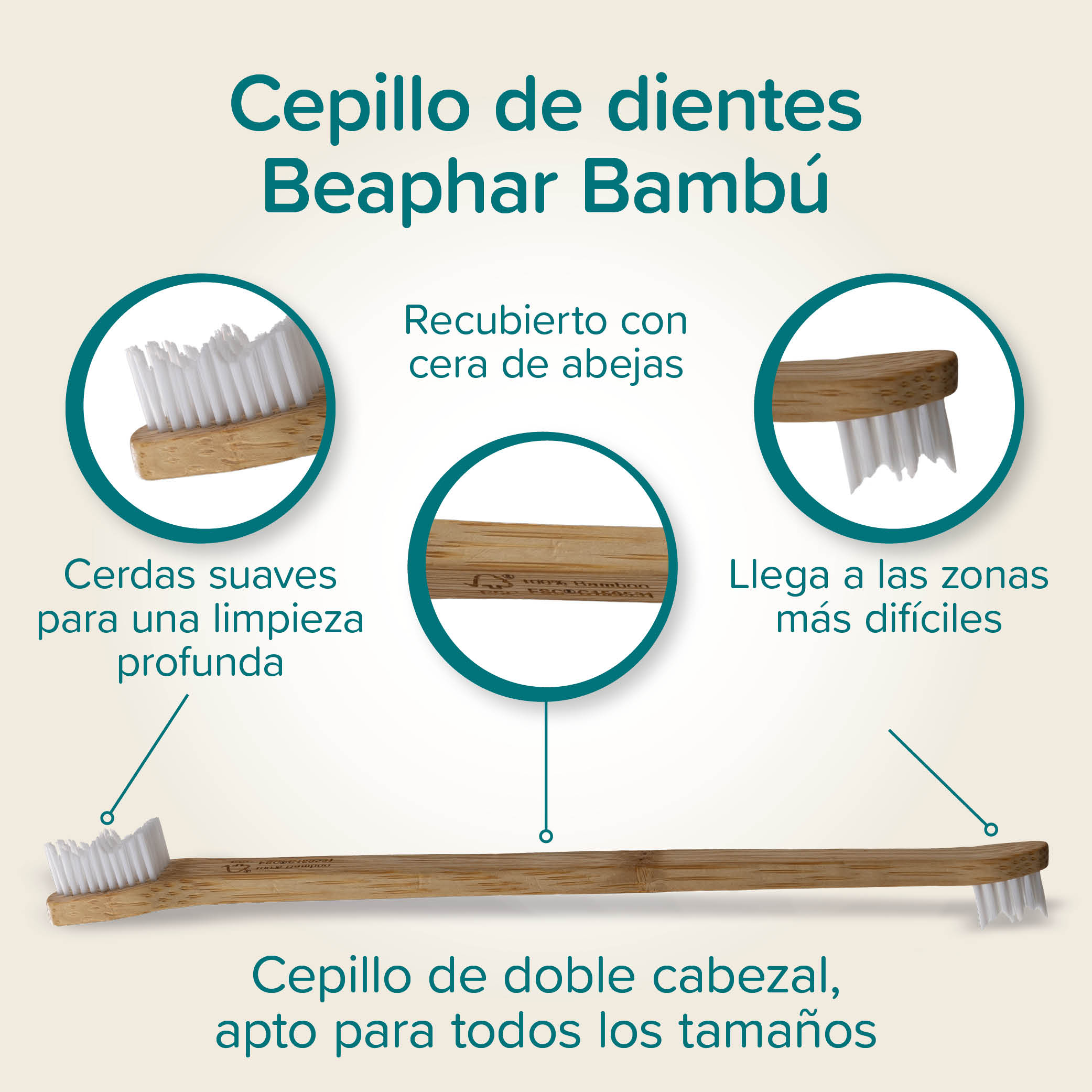 Beaphar Cepillo Dental Bambú