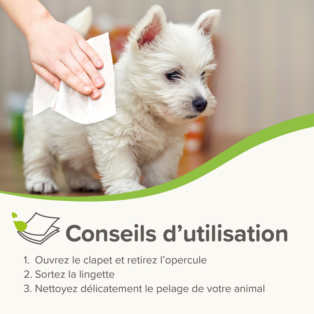 Lingettes nettoyantes Sensitives pour chien et chat x30