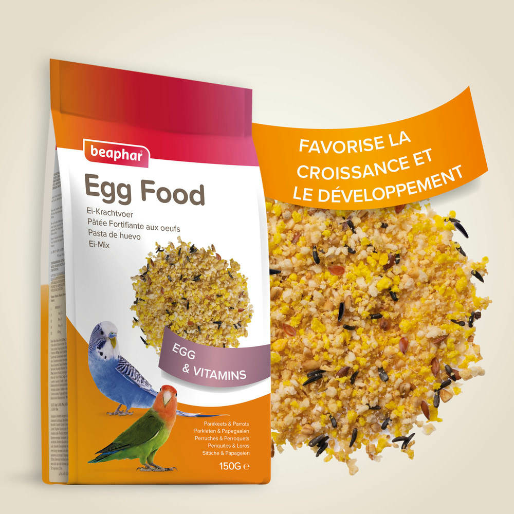 Egg Food, Pâtée fortifiante aux oeufs, Perruches et Perroquets - 150 g