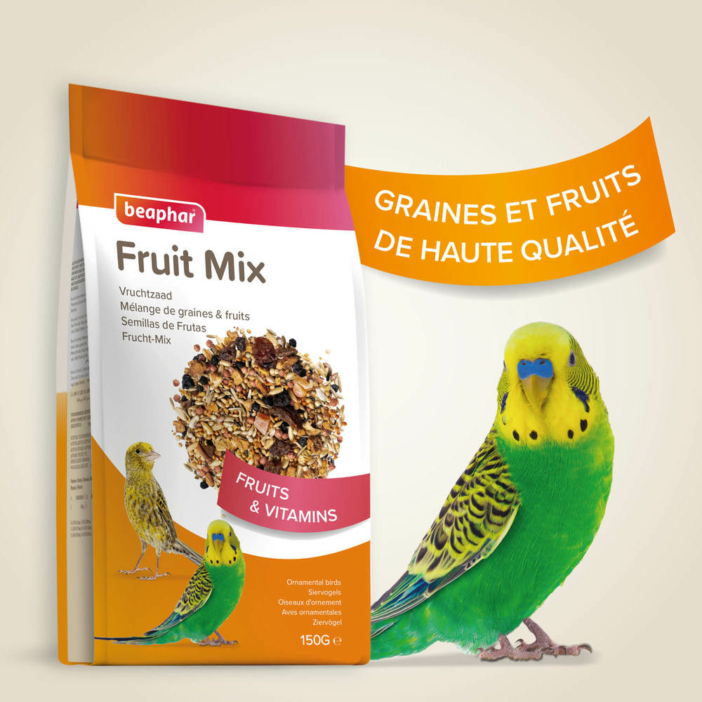 Fruit Mix, Mélange de graines et fruits pour Oiseaux d'ornements - 150 g