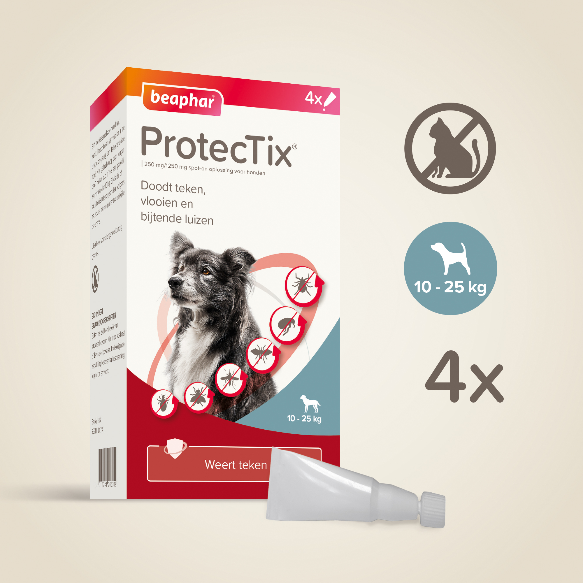 Beaphar ProtecTix® hond 10-25kg 4 pipetten