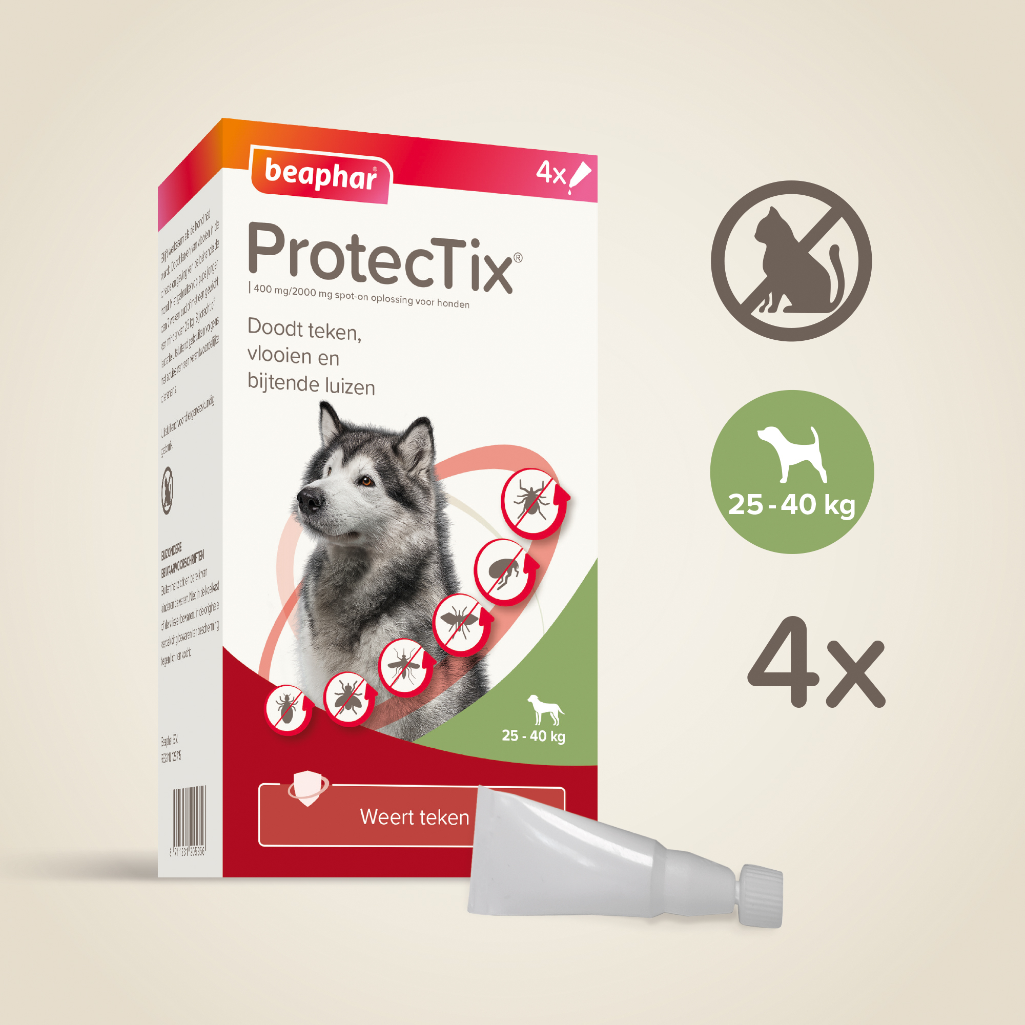 Beaphar ProtecTix® hond 25-40kg 4 pipetten