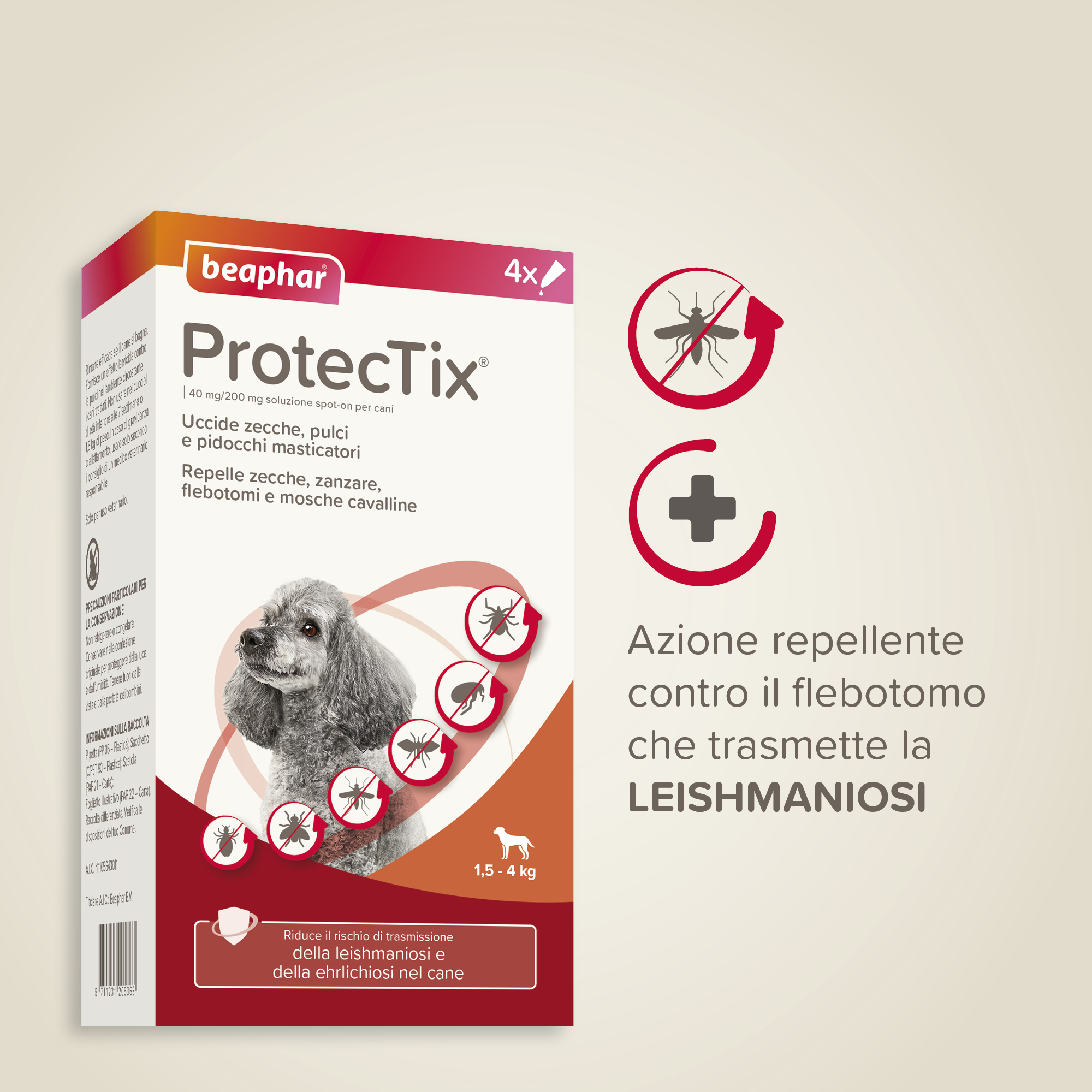 Beaphar ProtecTix Cane Molto Piccolo 4 pip.