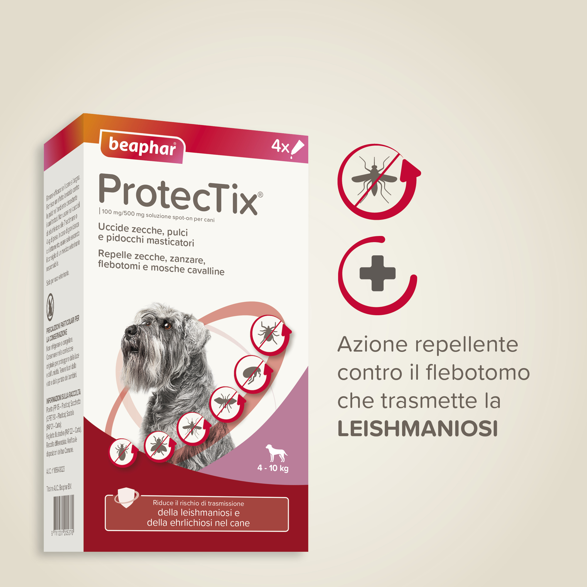 Beaphar ProtecTix Cane Piccolo 4 pip.