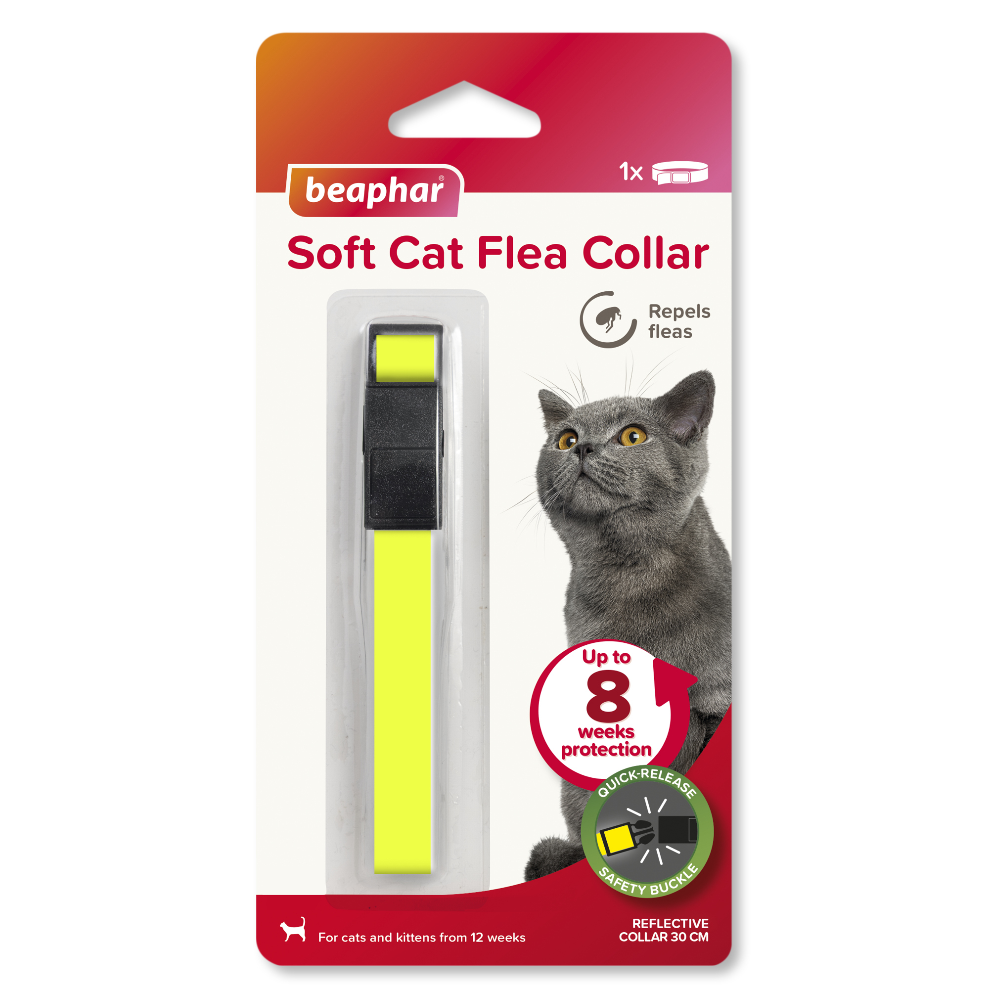 Beaphar Soft Reflective Flea Collar for Cats, 30cm