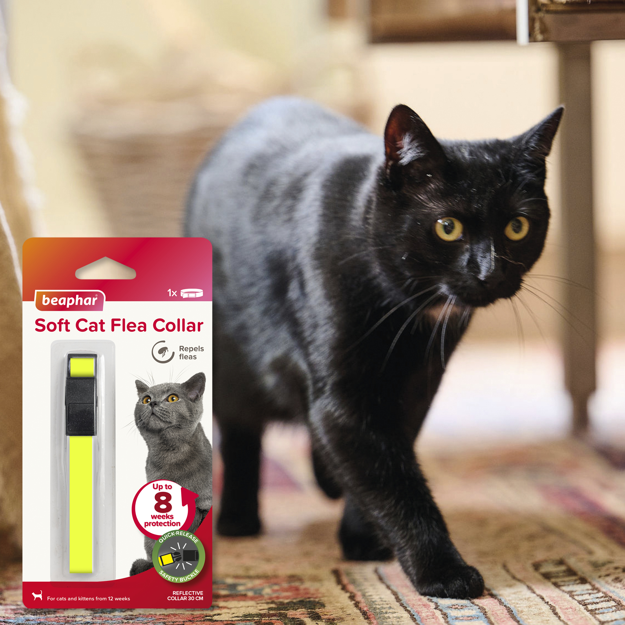 Beaphar Soft Reflective Flea Collar for Cats, 30cm
