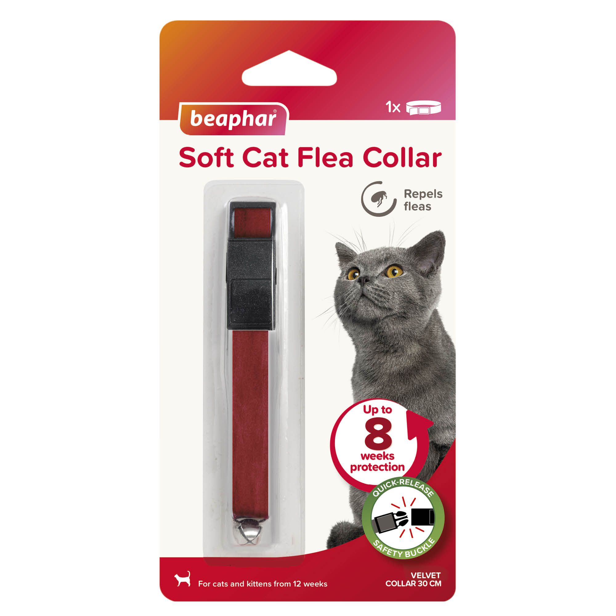 Beaphar Soft Velvet Flea Collar for Cats, 30cm