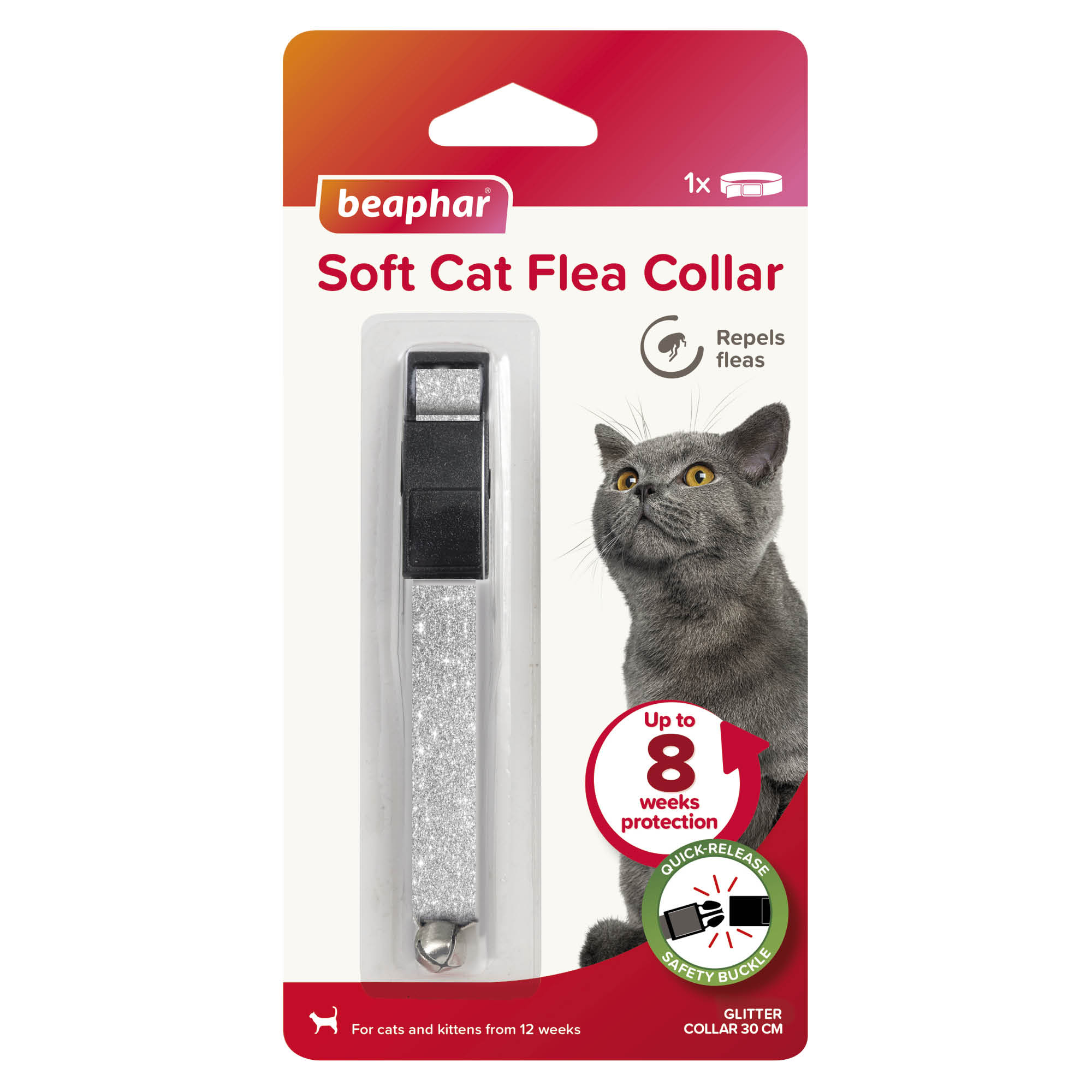 Beaphar Soft Glitter Flea Collar for Cats, 30cm