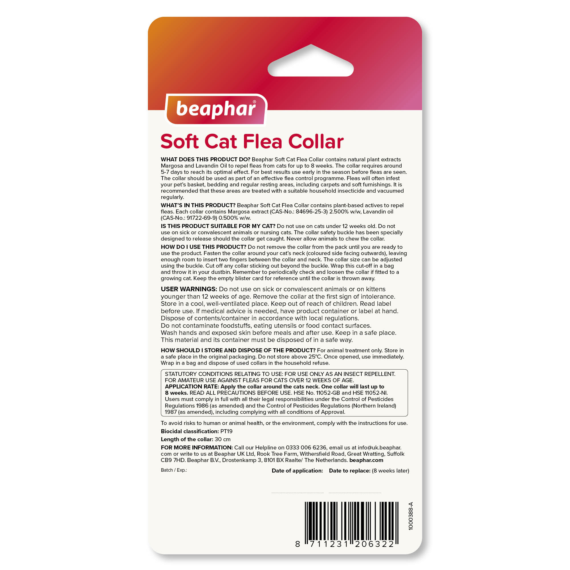 Beaphar Soft Glitter Flea Collar for Cats, 30cm
