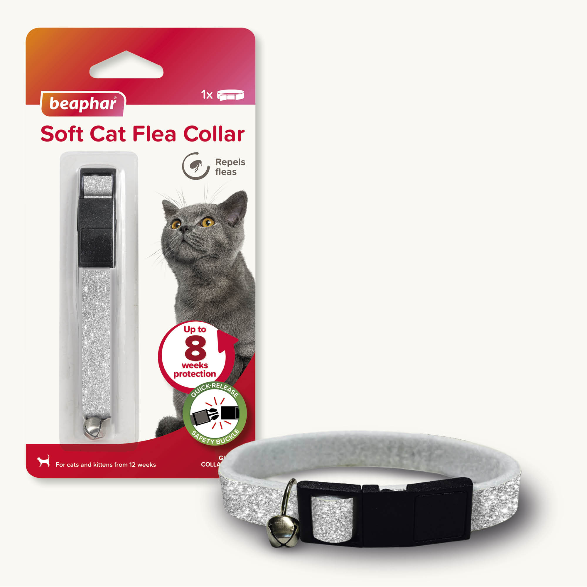 Beaphar Soft Glitter Flea Collar for Cats, 30cm