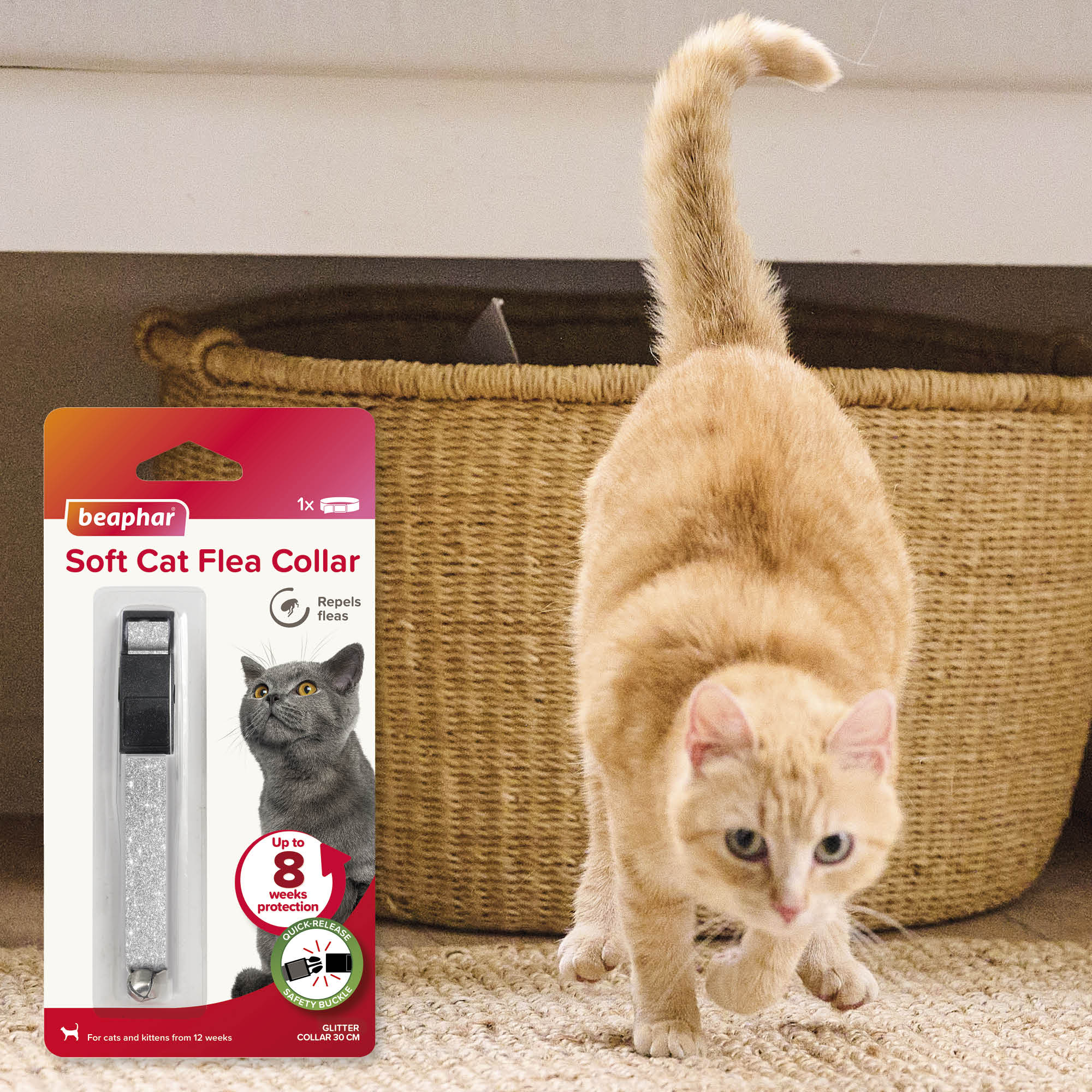 Beaphar Soft Glitter Flea Collar for Cats, 30cm