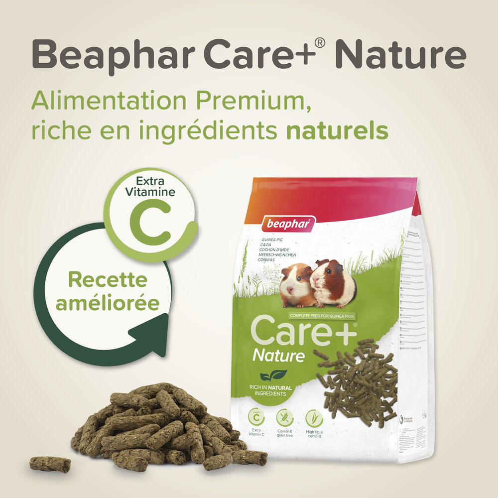 Care+® Nature, Aliment Premium pour Cochon d'Inde - 1,5 kg