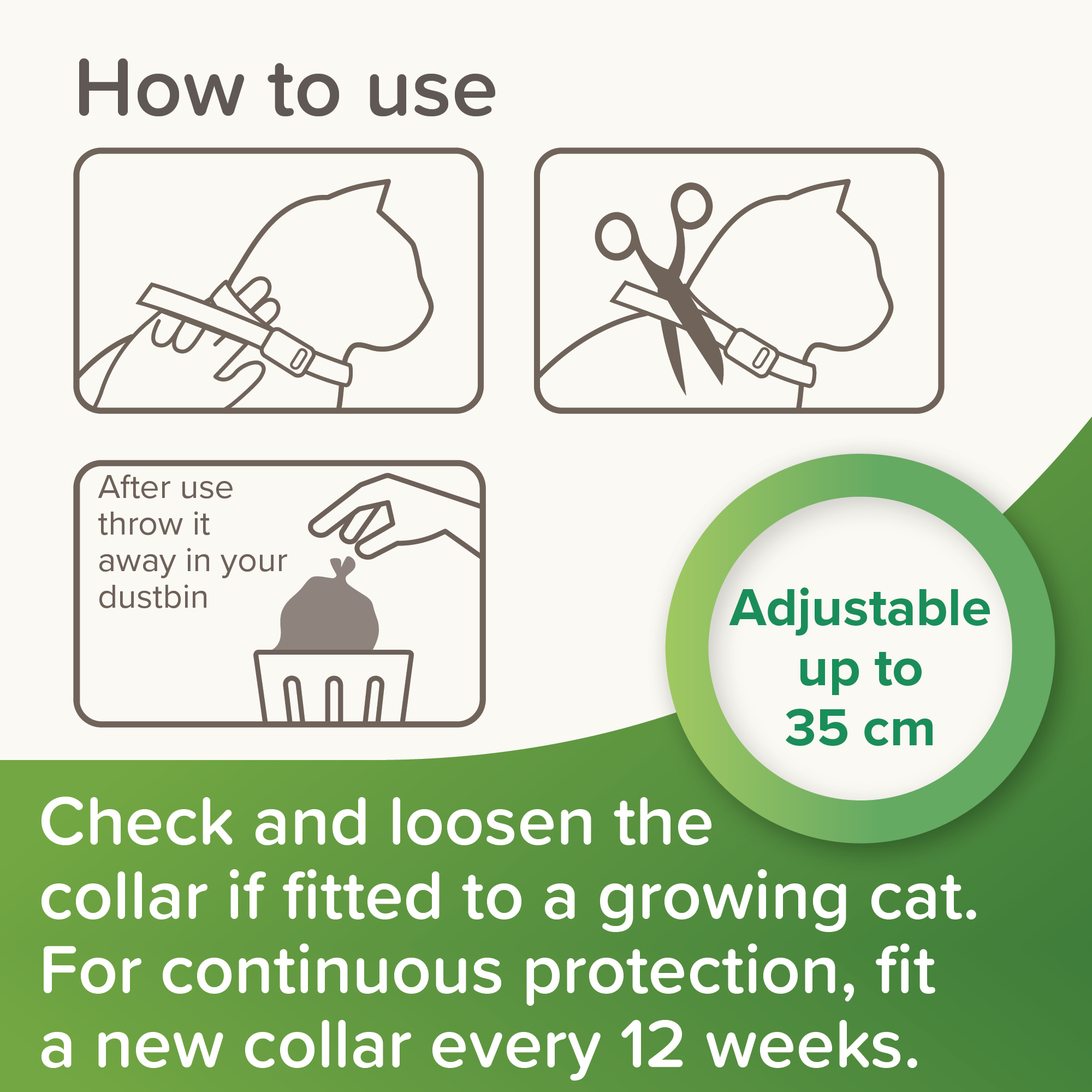 Beaphar VETOpure Plant-Based Reflective Flea Repellent Collar for Cats, 35cm