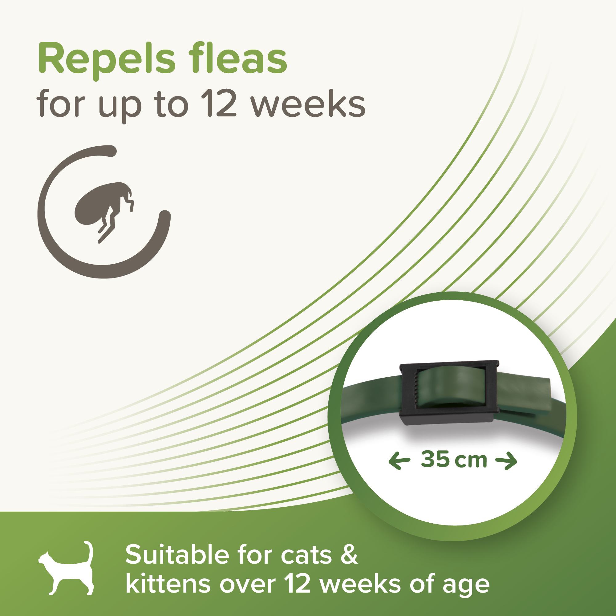 Beaphar VETOpure Plant-Based Flea Repellent Collar for Cats, 35cm