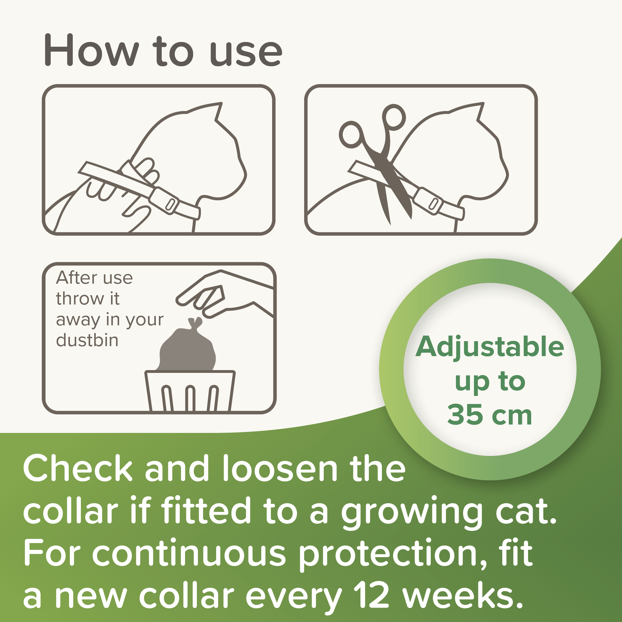 Beaphar VETOpure Plant-Based Flea Repellent Collar for Cats, 35cm
