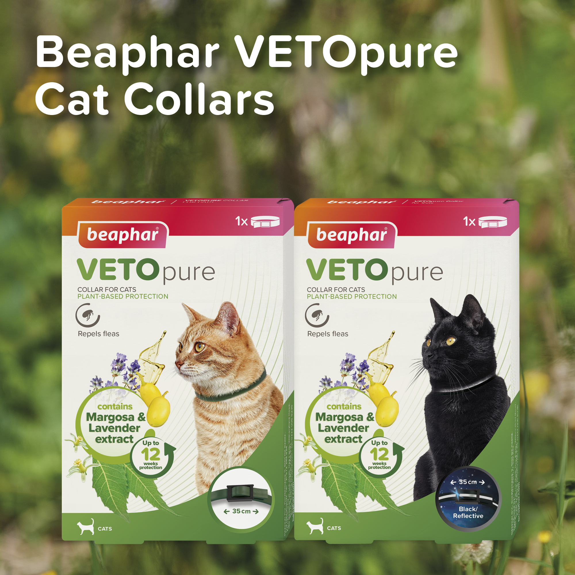 Beaphar VETOpure Plant-Based Flea Repellent Collar for Cats, 35cm