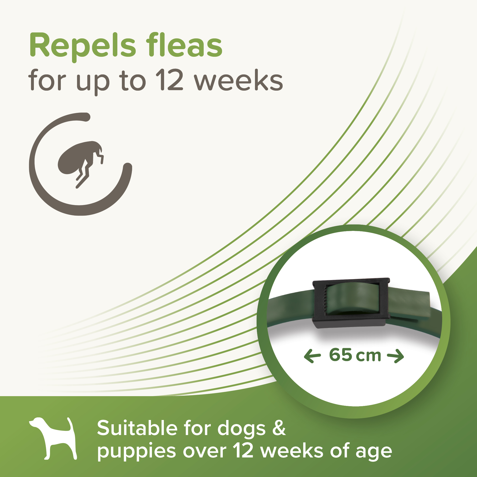 Beaphar VETOpure Plant-Based Flea Flea Repellent Collar for Dogs, 65cm