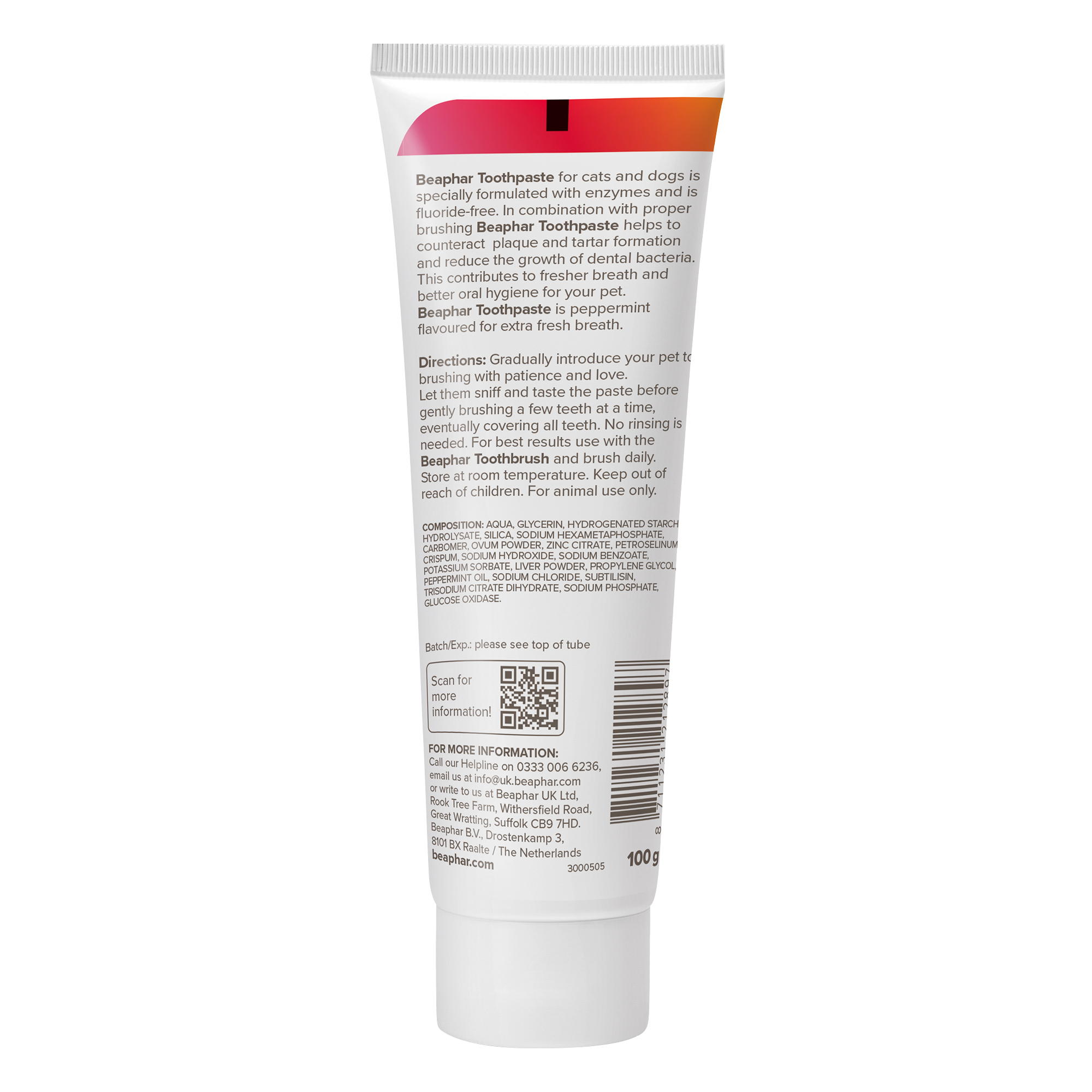 Beaphar Liver-Flavour Toothpaste with Enzymes, Peppermint Oil & Parsley for Cats and Dogs, 100g