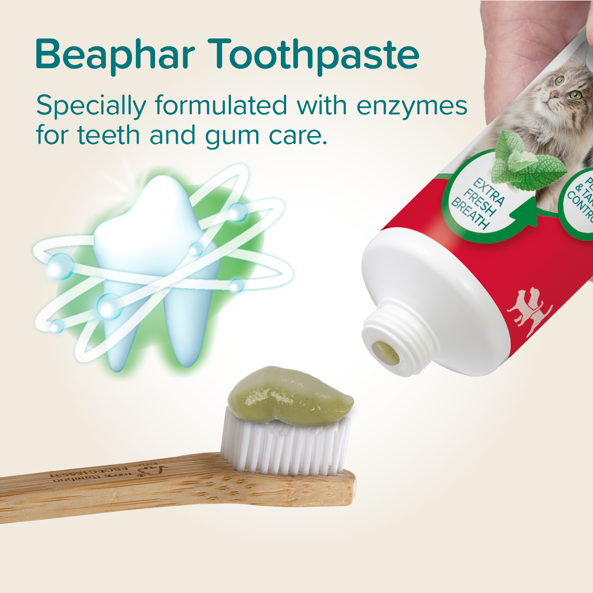Beaphar Liver-Flavour Toothpaste with Enzymes, Peppermint Oil & Parsley for Cats and Dogs, 100g