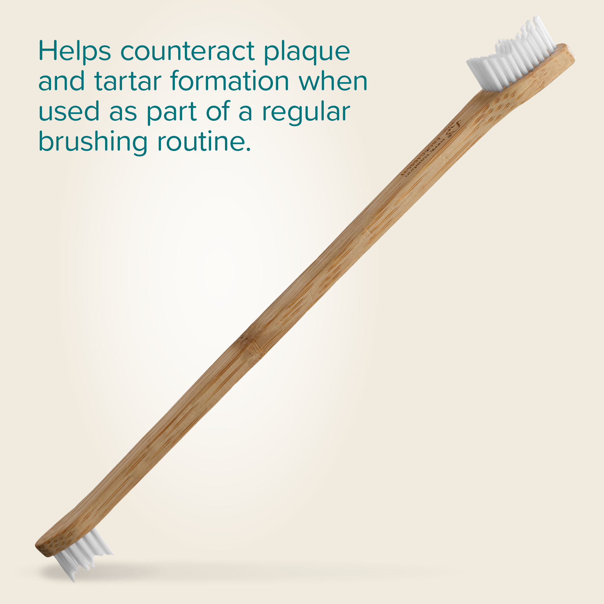 Beaphar Doubled-Ended Bamboo Toothbrush for Cats and Dogs, 1 brush