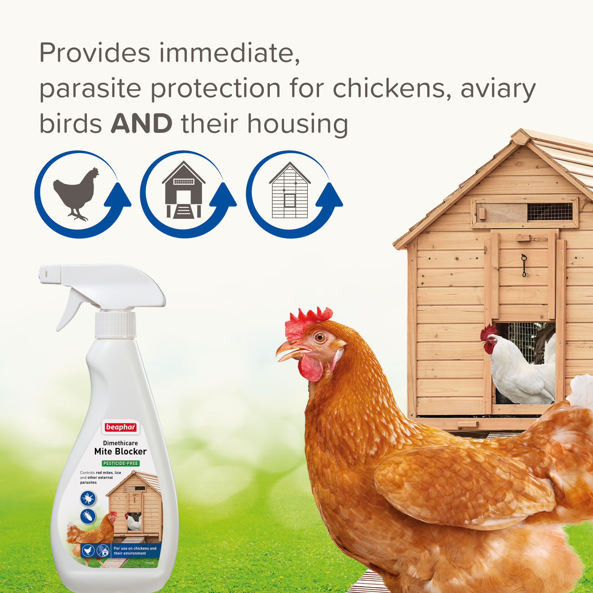 Beaphar Dimethicare Mite Blocker for Chickens, Aviary Birds & their Housing, 500ml