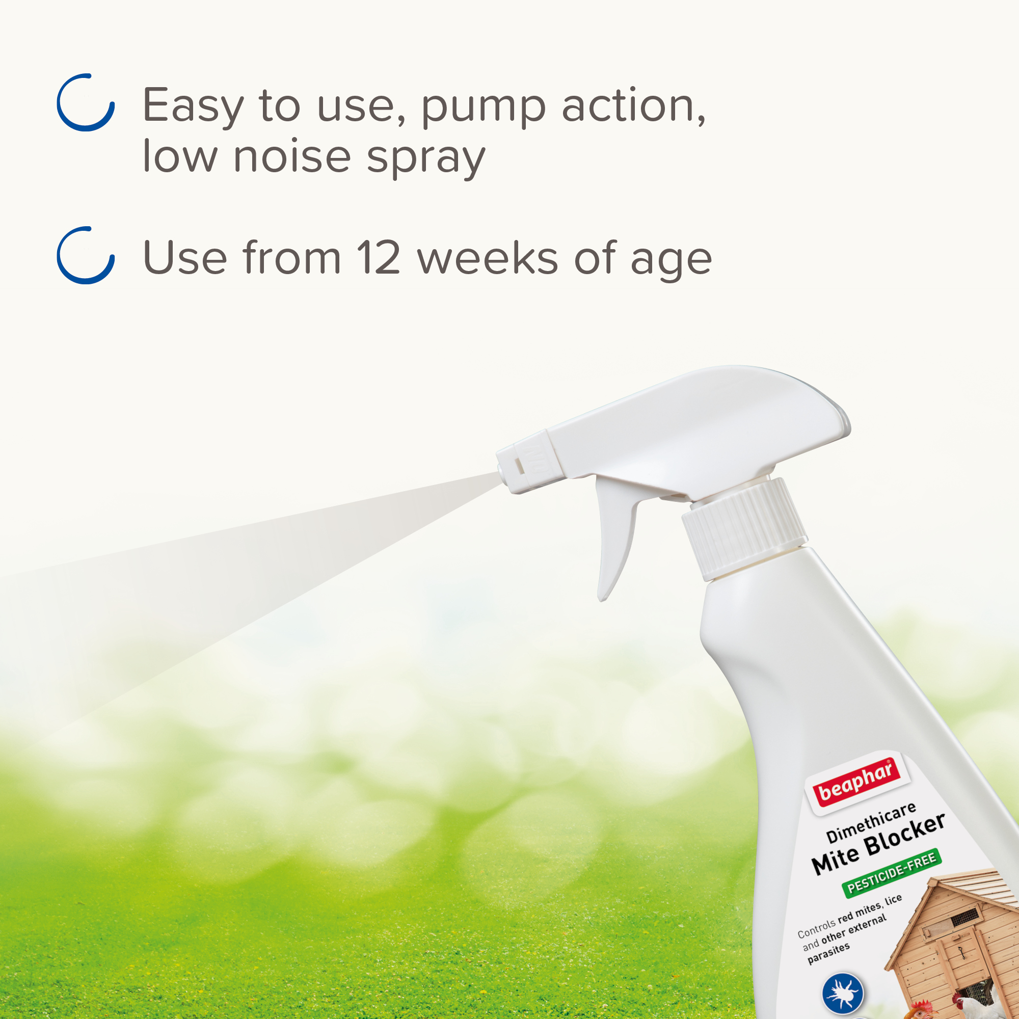 Beaphar Dimethicare Mite Blocker for Chickens, Aviary Birds & their Housing, 500ml