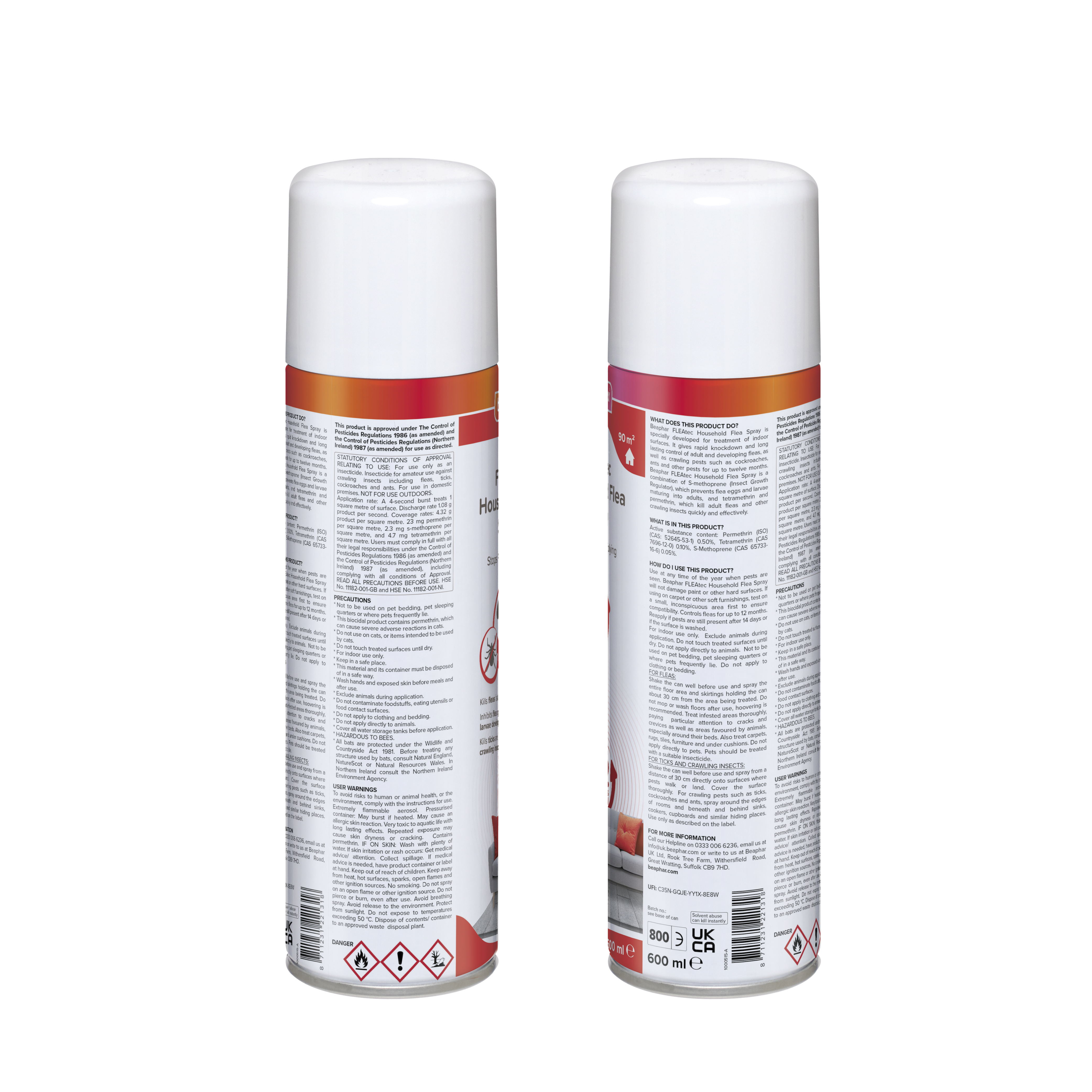 Beaphar FLEAtec Household Flea Spray – 600ml (treats area up to 90m2)