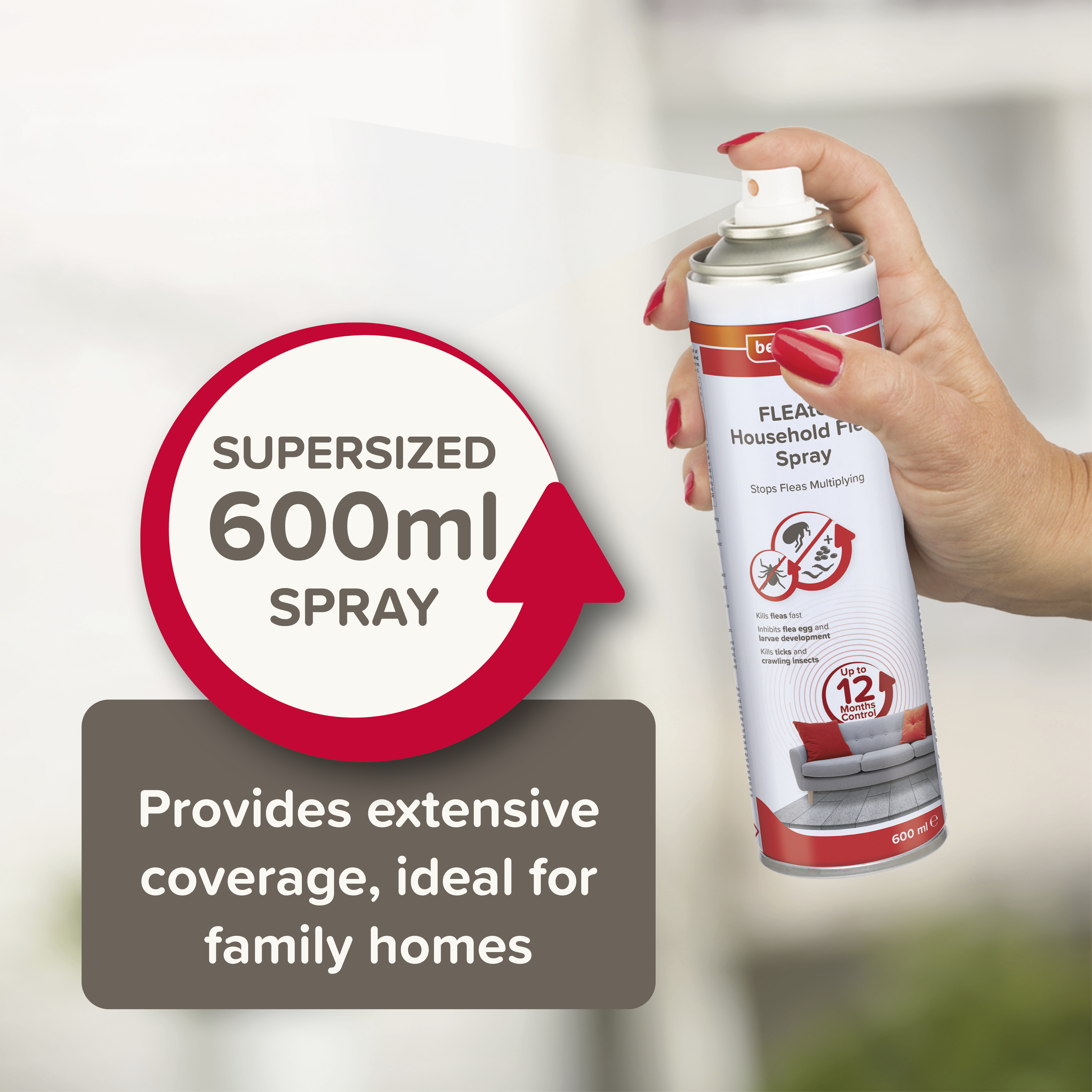 Beaphar FLEAtec Household Flea Spray – 600ml (treats area up to 90m2)