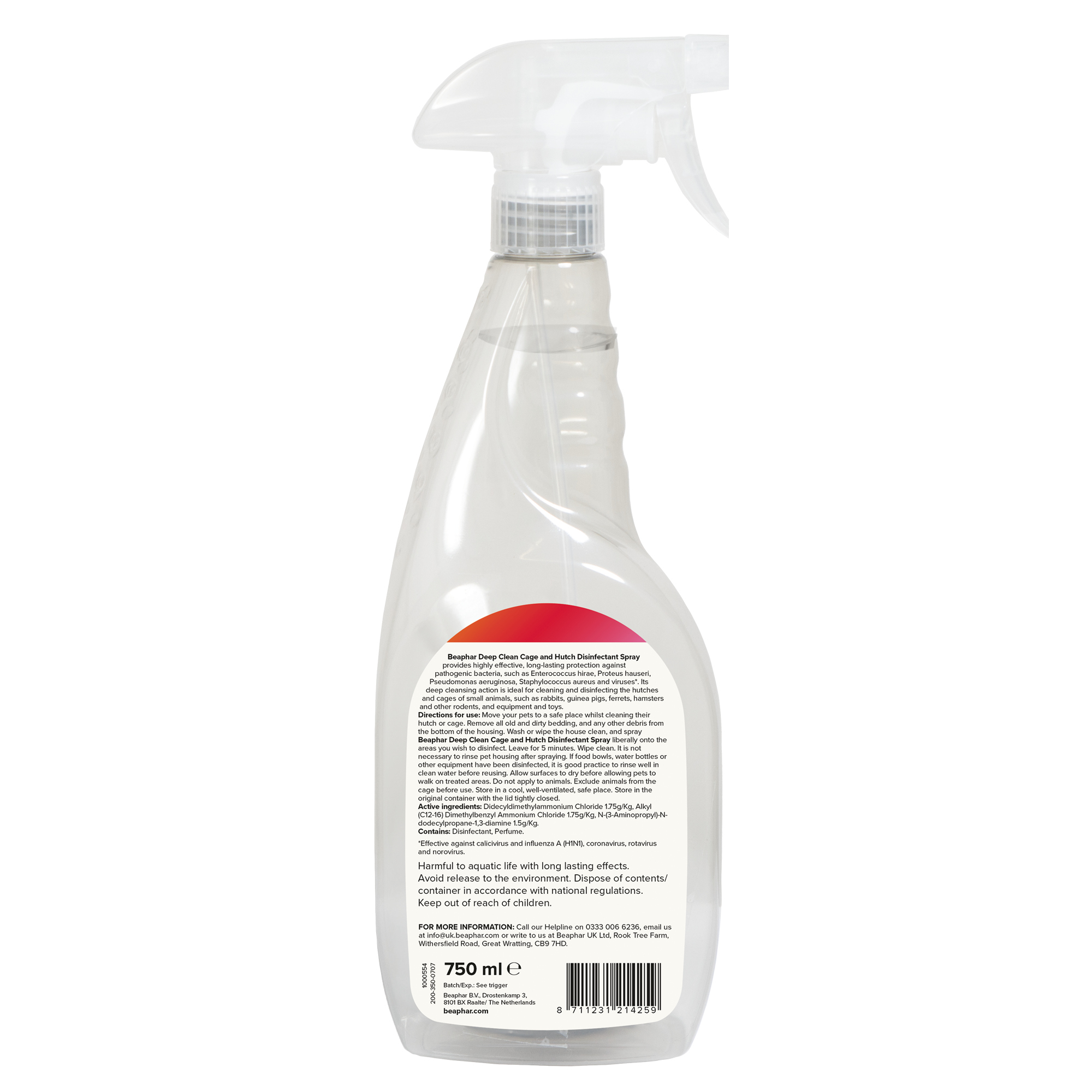 Beaphar Deep Clean Cage & Hutch Disinfectant Spray – 750ml