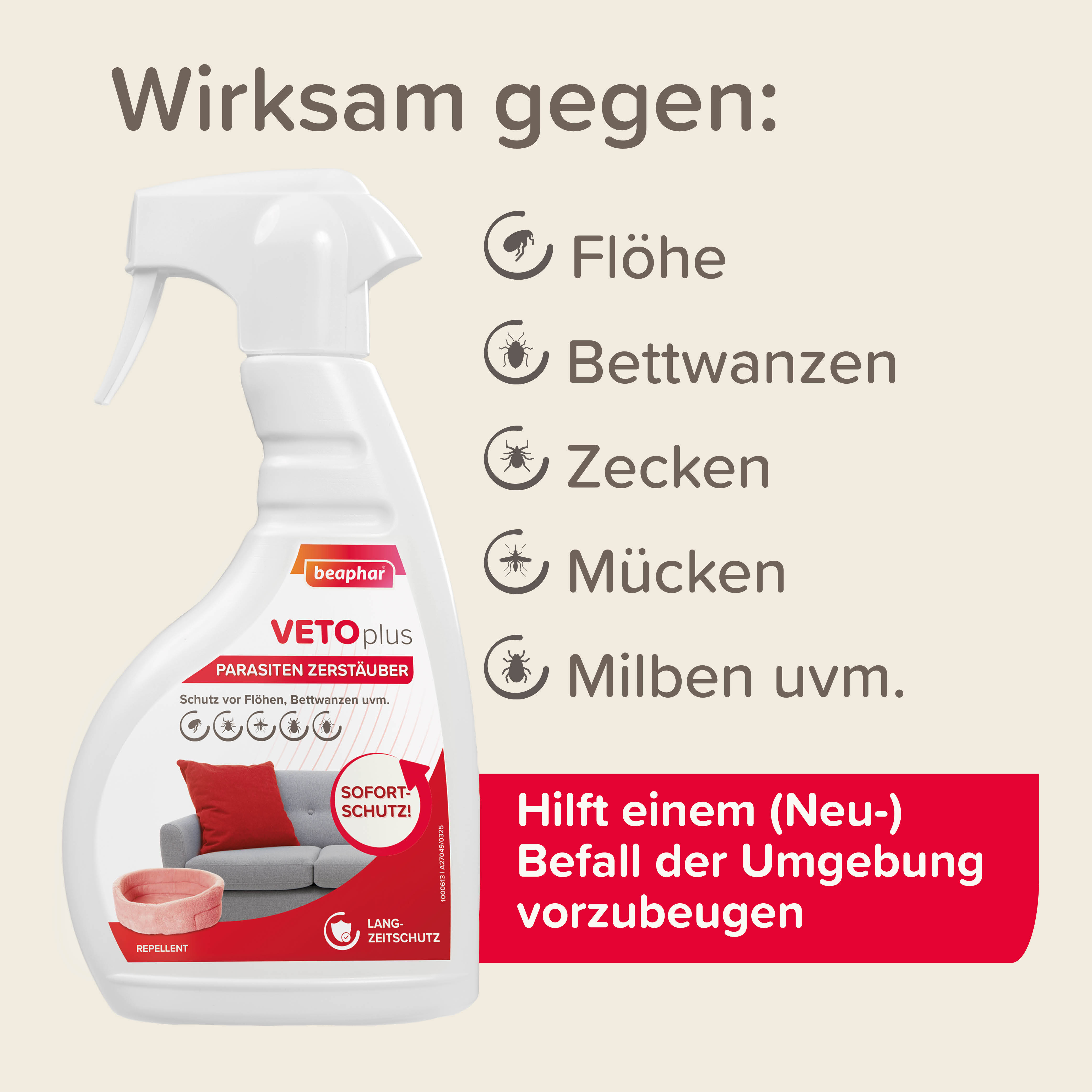 Beaphar VETOplus Parasiten Zerstäuber, 500ml