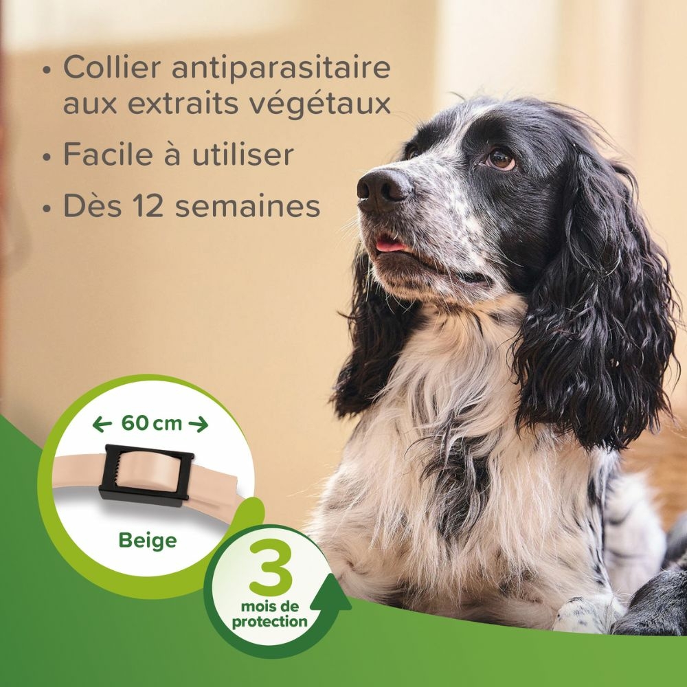 VETOpure, collier répulsif antiparasitaire pour chien & chiot - Beige