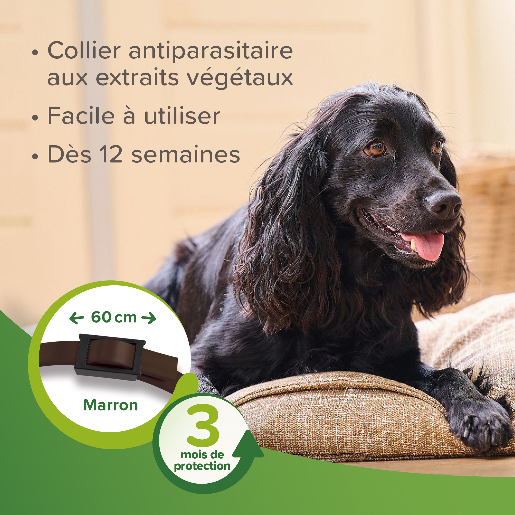 VETOpure, collier répulsif antiparasitaire pour chien & chiot - Marron
