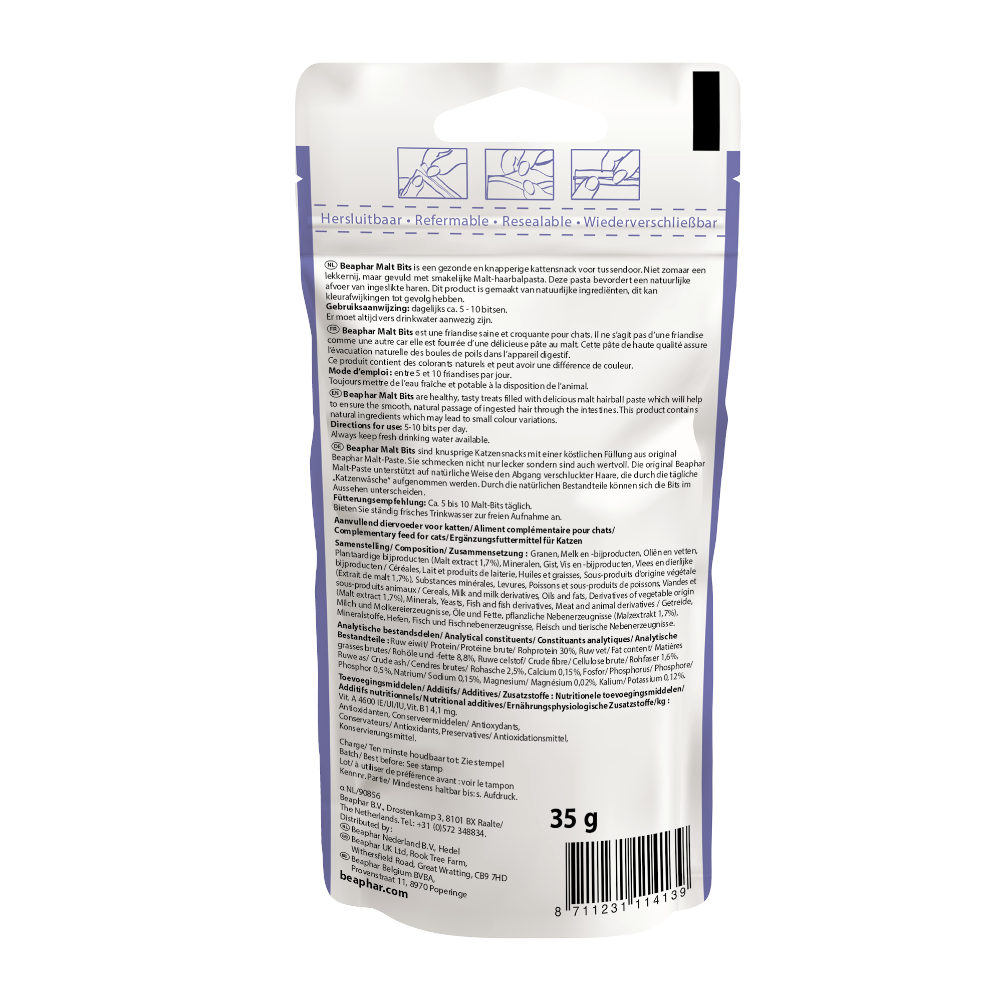 Beaphar Malt Bits for Cats, 75 treats
