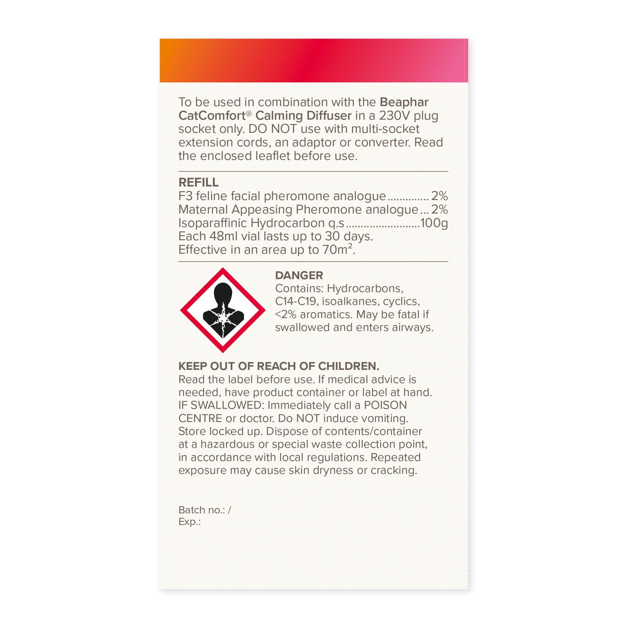 Beaphar CatComfort® Excellence Calming Diffuser Refill