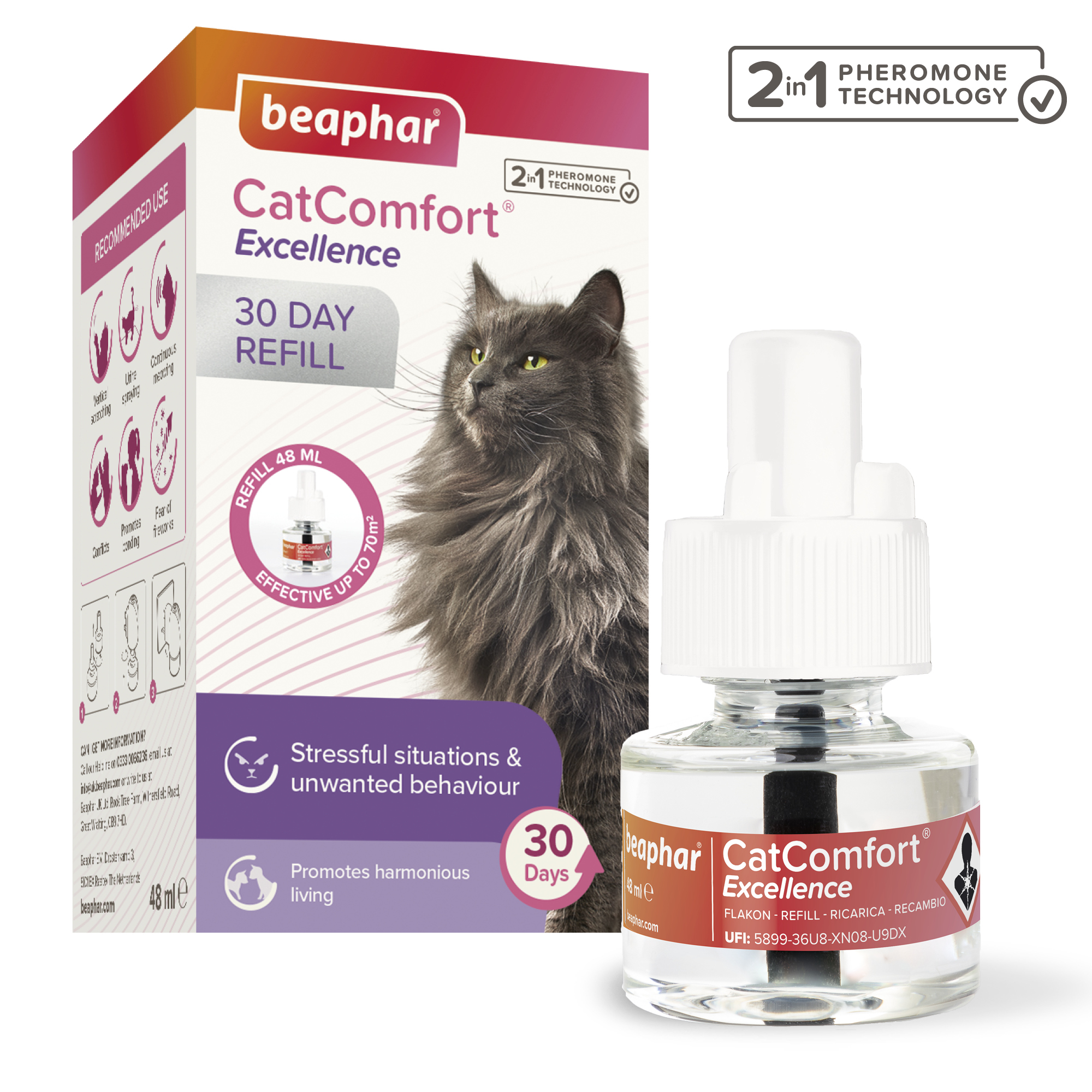Beaphar CatComfort® Excellence 30 Day Calming Diffuser Refill, 48ml