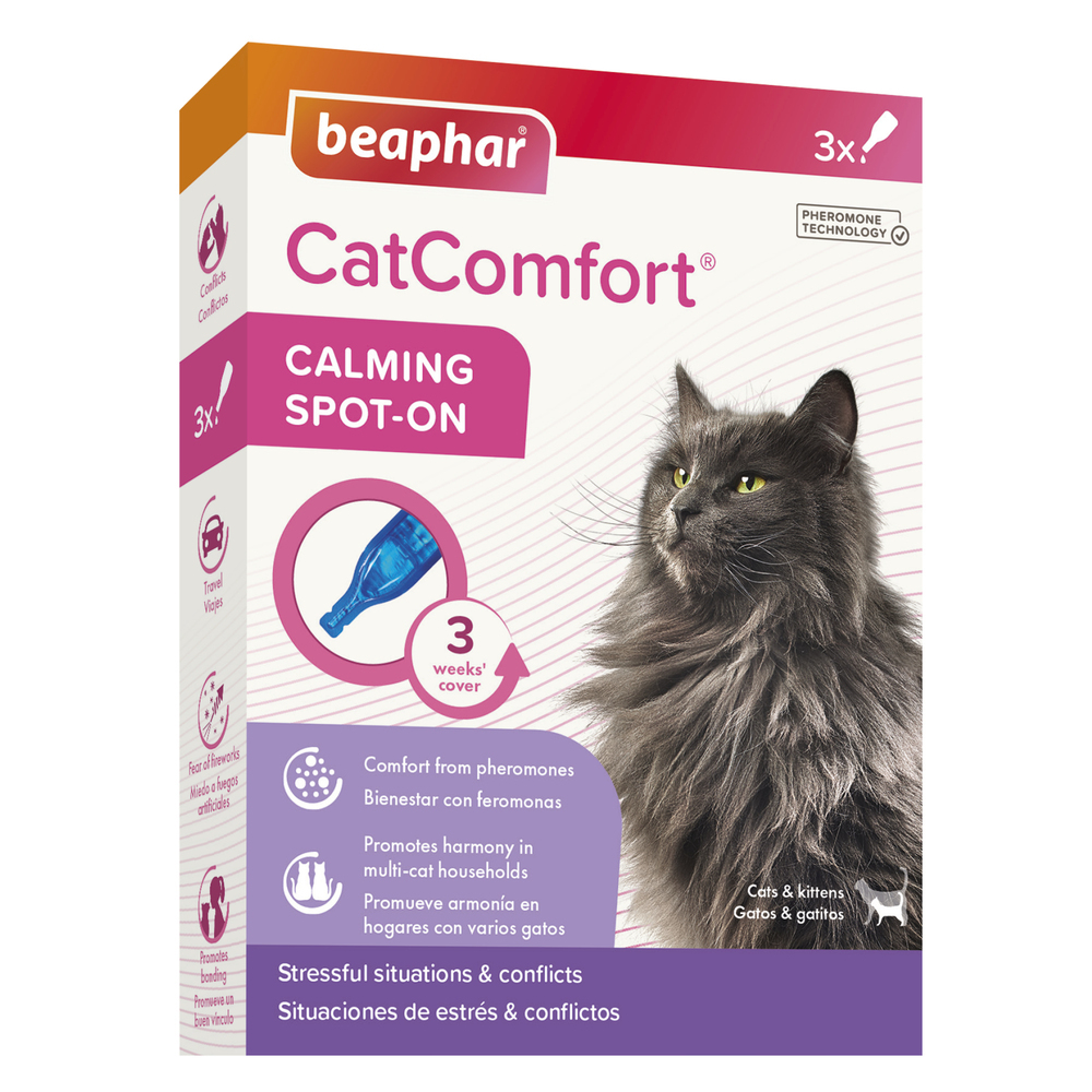 CatComfort®, pipettes calmantes pour chats et chatons aux phéromones - 3 pipettes