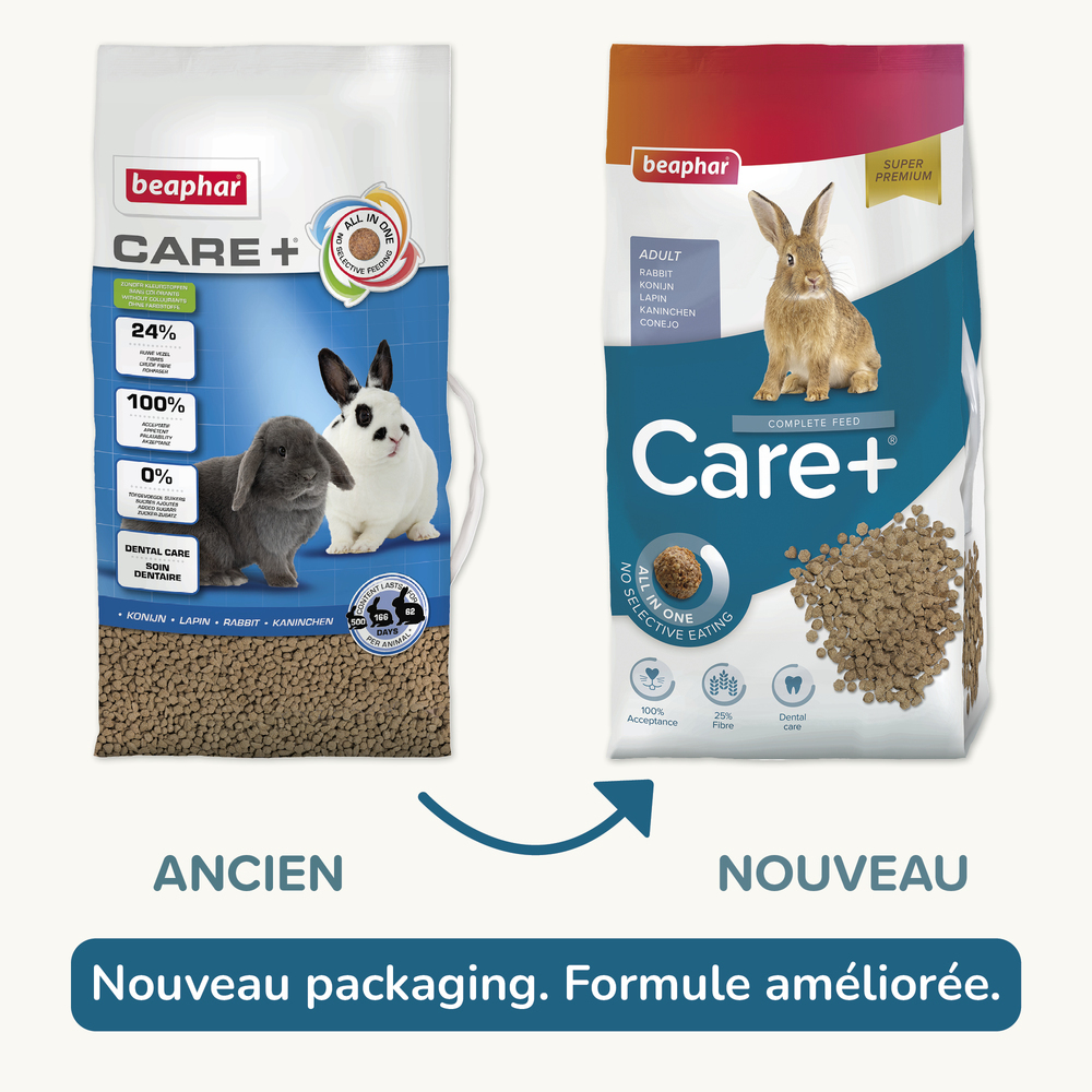 Care +, Alimentation extrudée super premium, Lapin - 10 kg