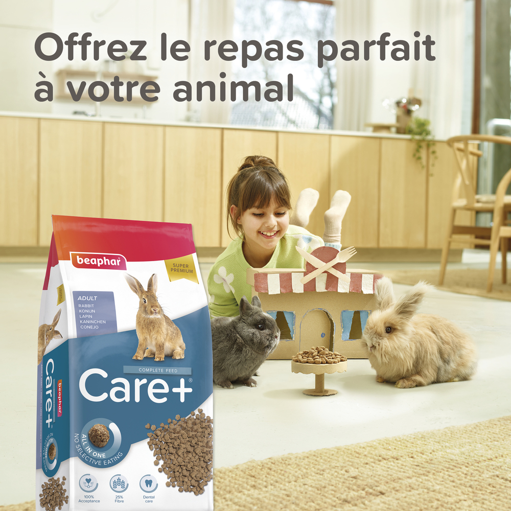 Care +, Alimentation extrudée super premium, Lapin - 10 kg