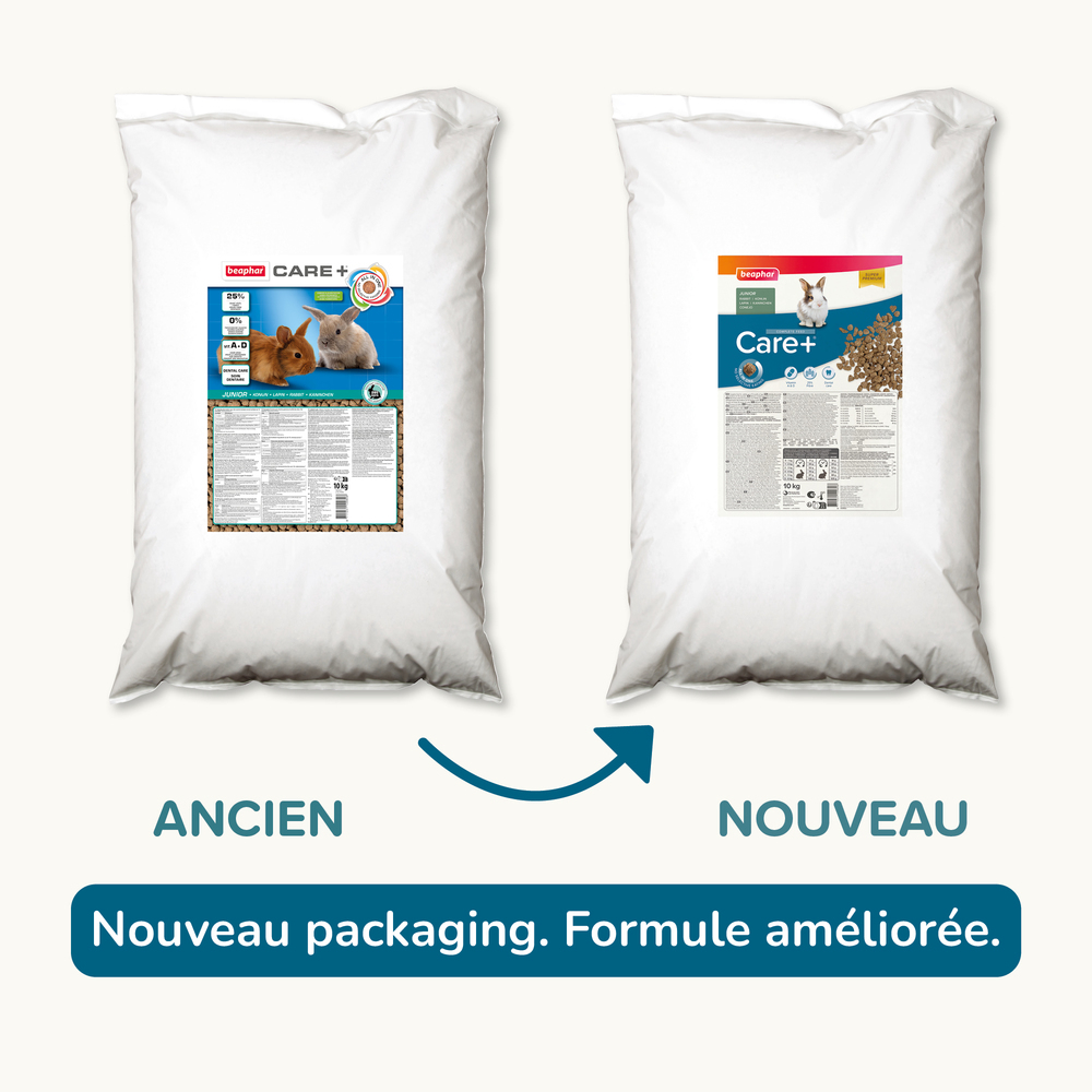 Care +, Alimentation extrudée super premium, Lapin junior - 10 kg