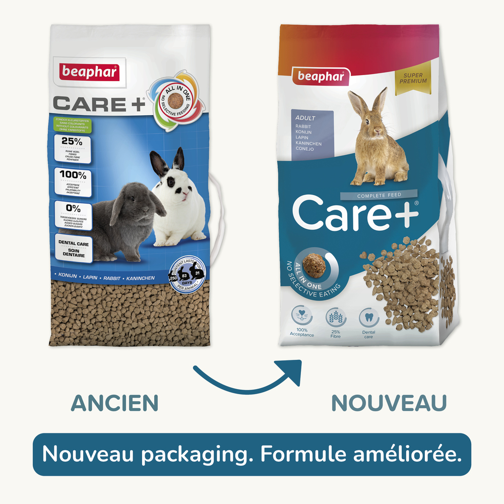 Care +, Alimentation extrudée super premium, Lapin - 5 kg