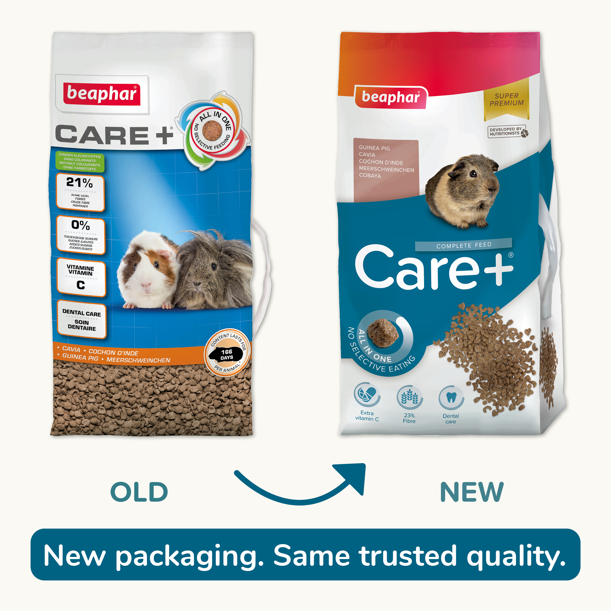 Care+® teljesértékű eledel tengerimalacoknak, 5kg