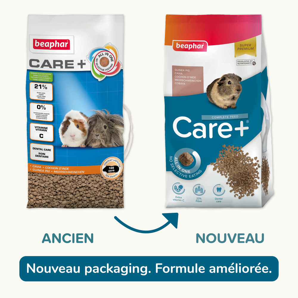 Care +, Alimentation extrudée super premium, Cochon d’Inde - 5 kg