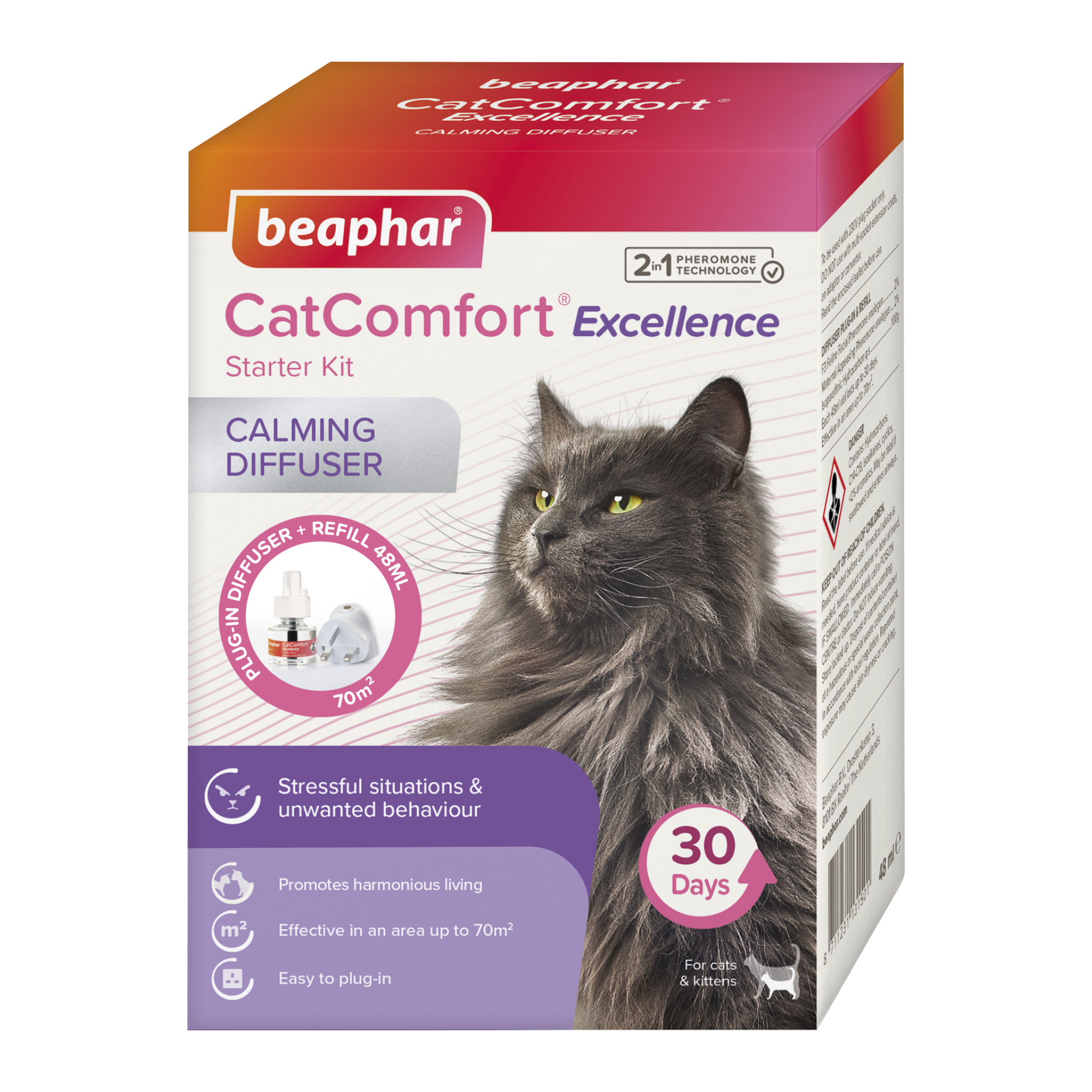 Beaphar CatComfort® Excellence Calming Diffuser, Starter Kit 1x diffuser plug-in and 1x 48ml refill