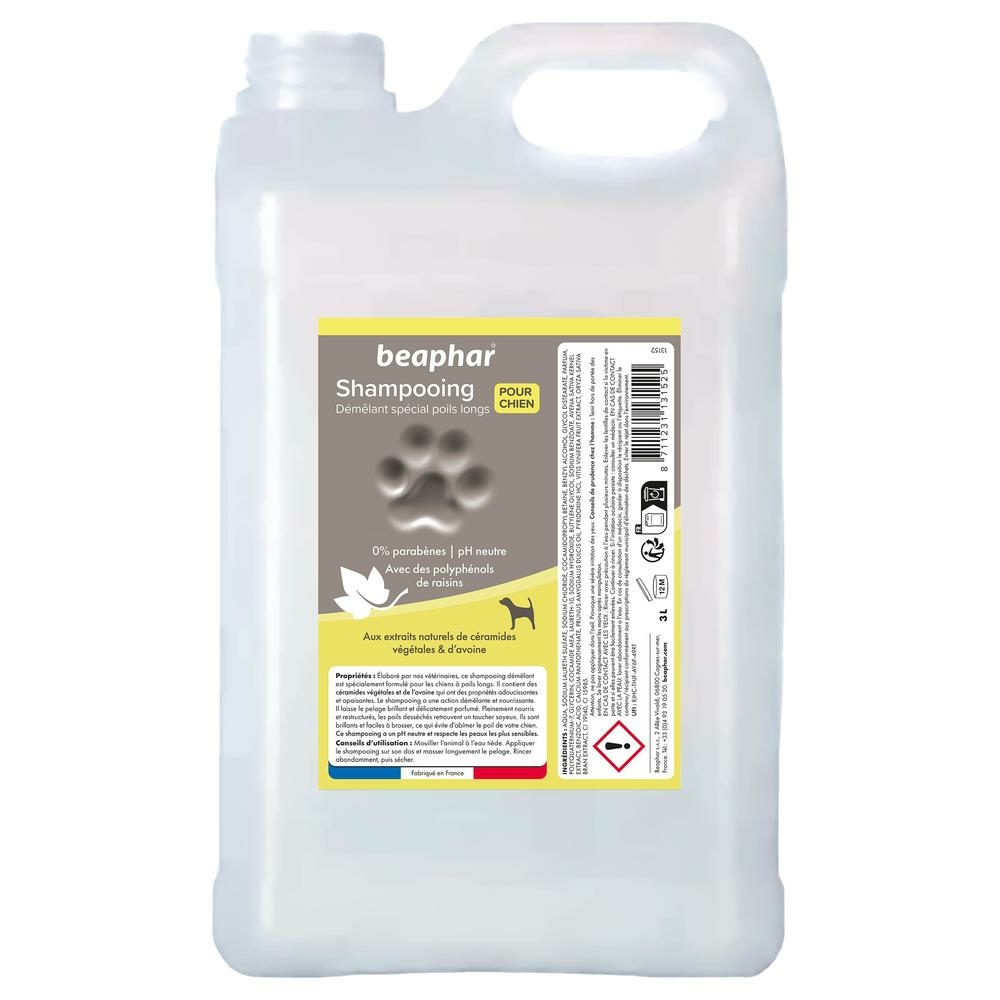 Shampooing premium Empreinte - Démêlant poils longs extraits naturels de céramides végétales & d’avoine - 3 L